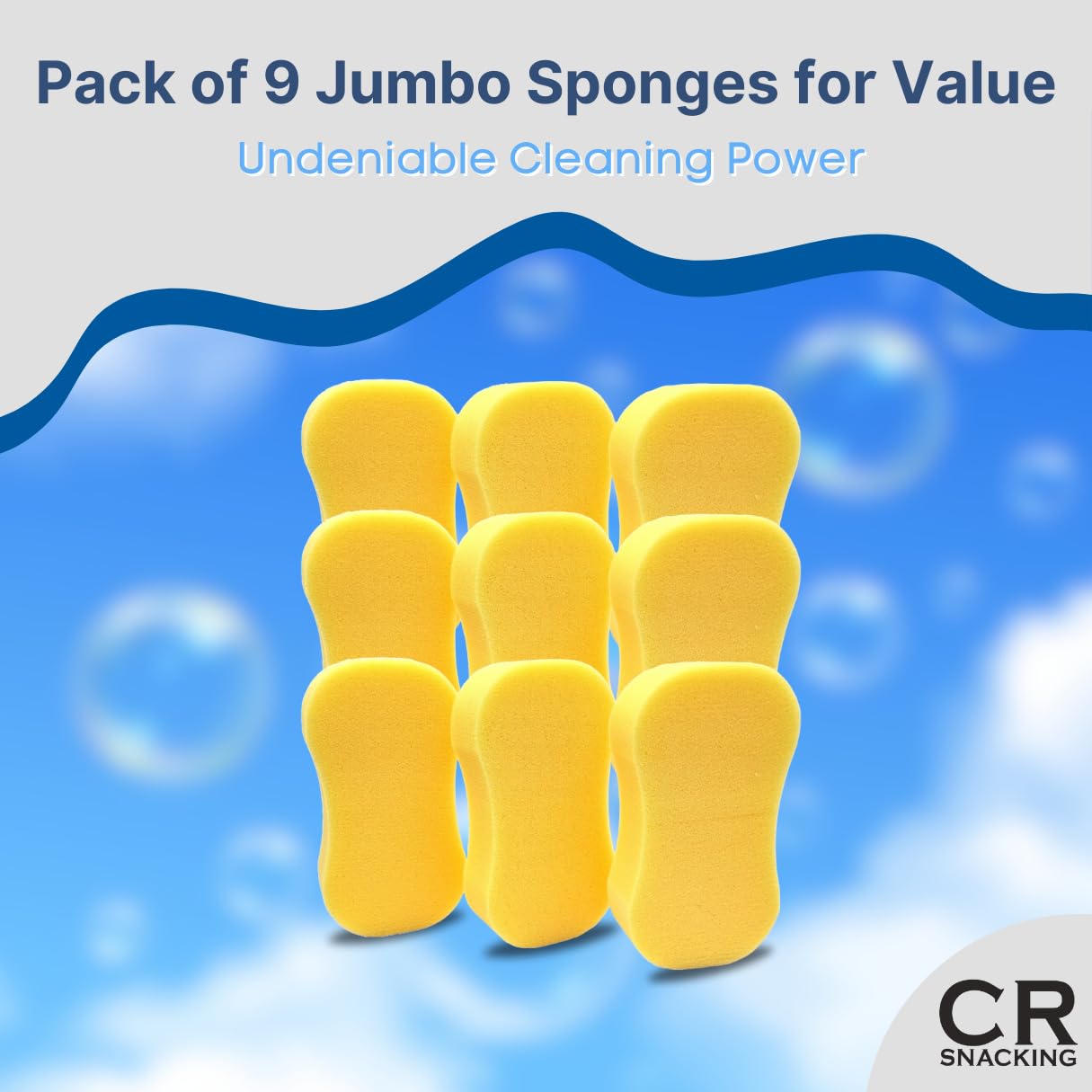 CAR SPONGES (Pack of 9) - Car Wash Sponges Bulk | Car Wash Sponges Large | Car Window Cleaning Car Sponge | Car Care Sponges For Car Cleaning | Sponges Car Washing | Car Window Cleaning Supplies