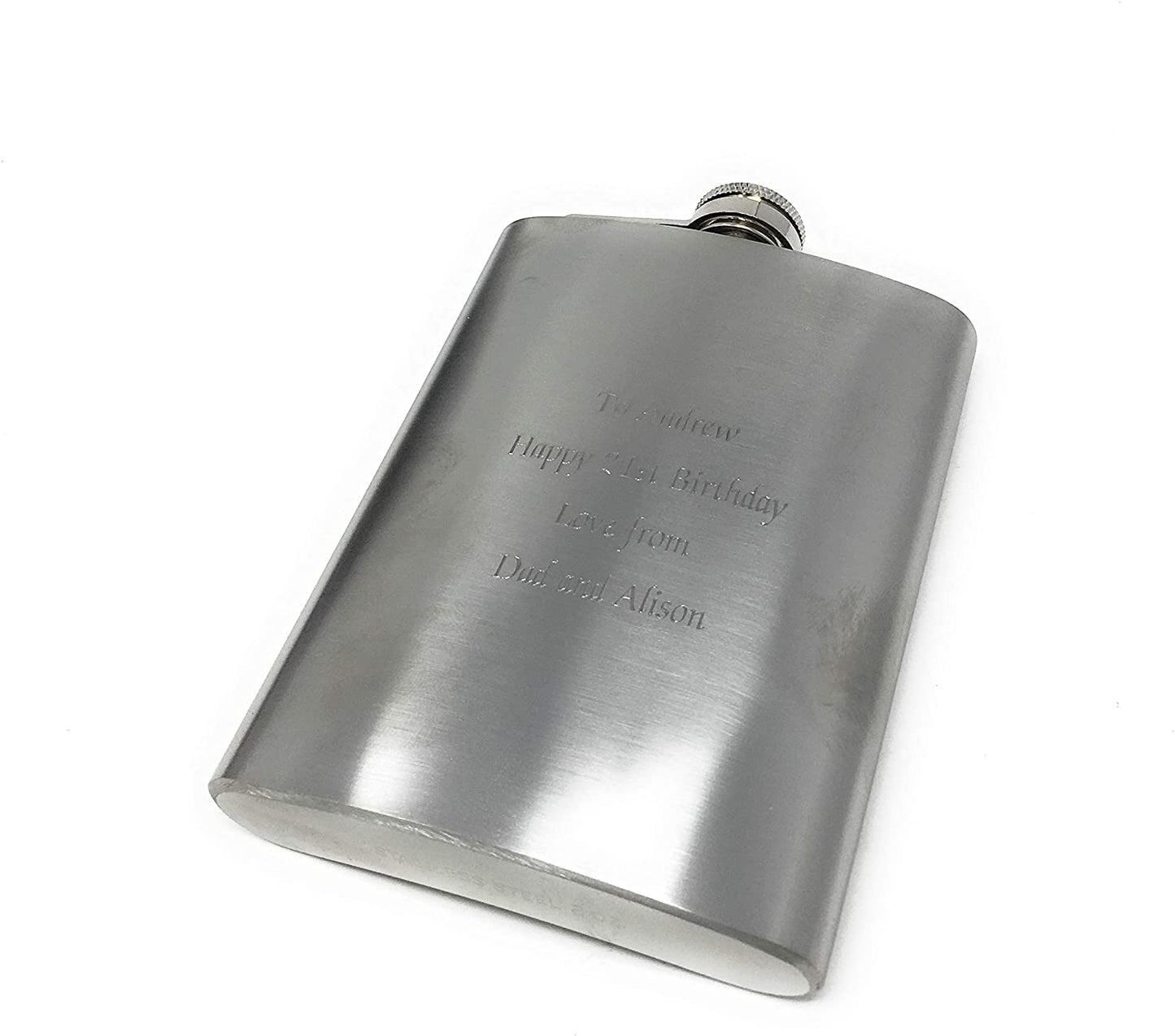 - Personalised 8oz Stainless Steel Hip Flask Gift Set -