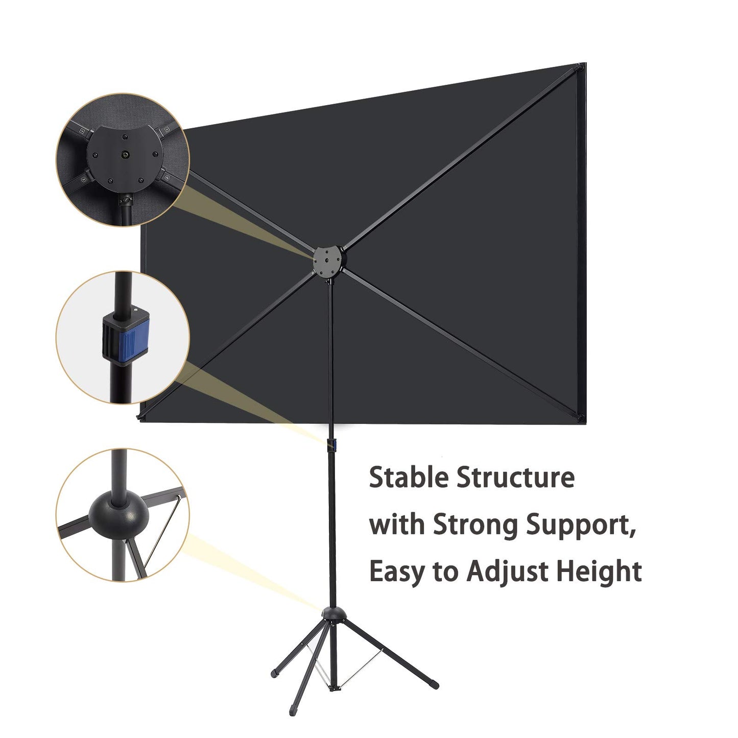 - Projector Screen with Stand | Outdoor Projector Screen | 100 Inch | 16:9 and Tripod Stand -