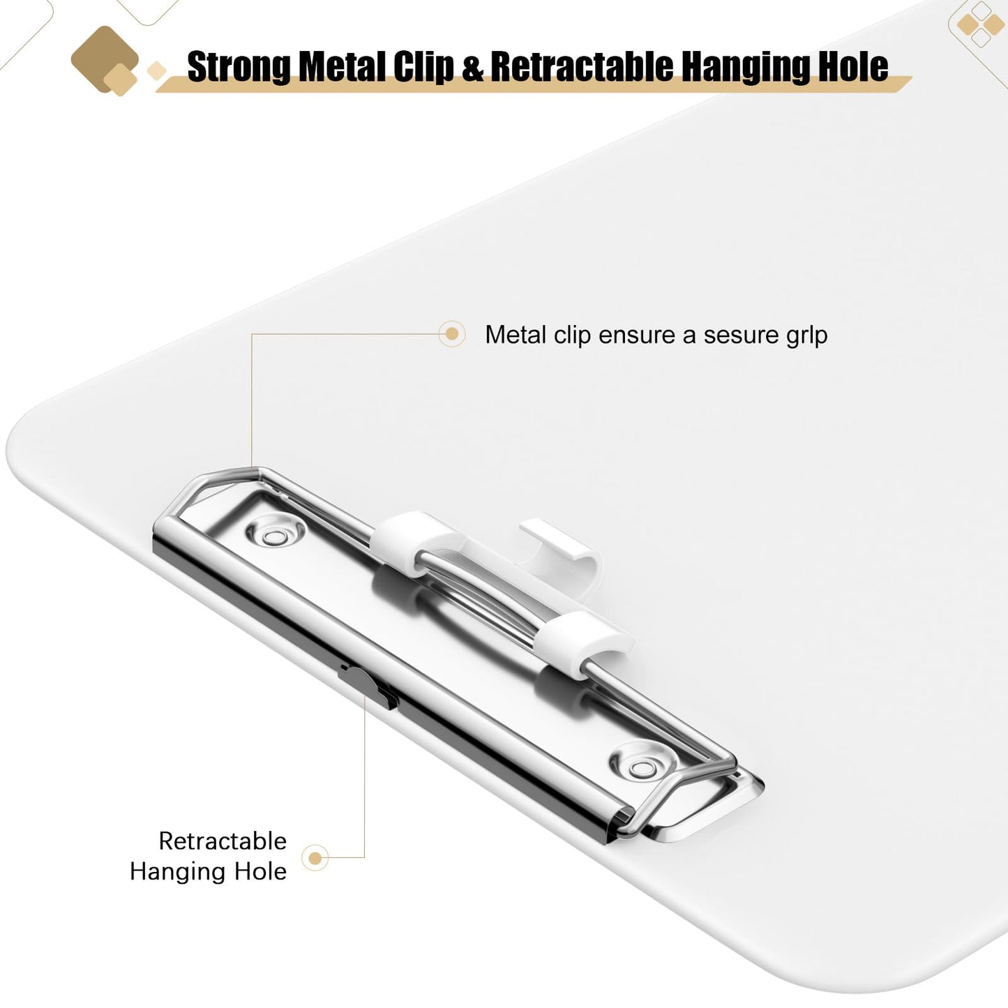 - Hnogri Plastic Clipboard | White Clipboard Standard A4 Letter Size Clipboards -