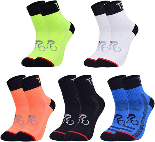 - Geebuzz 5 Pack Sports Cycling Socks | Colorful Anti Smell Ankle Athletic Socks For Running, Hiking (5pack) -