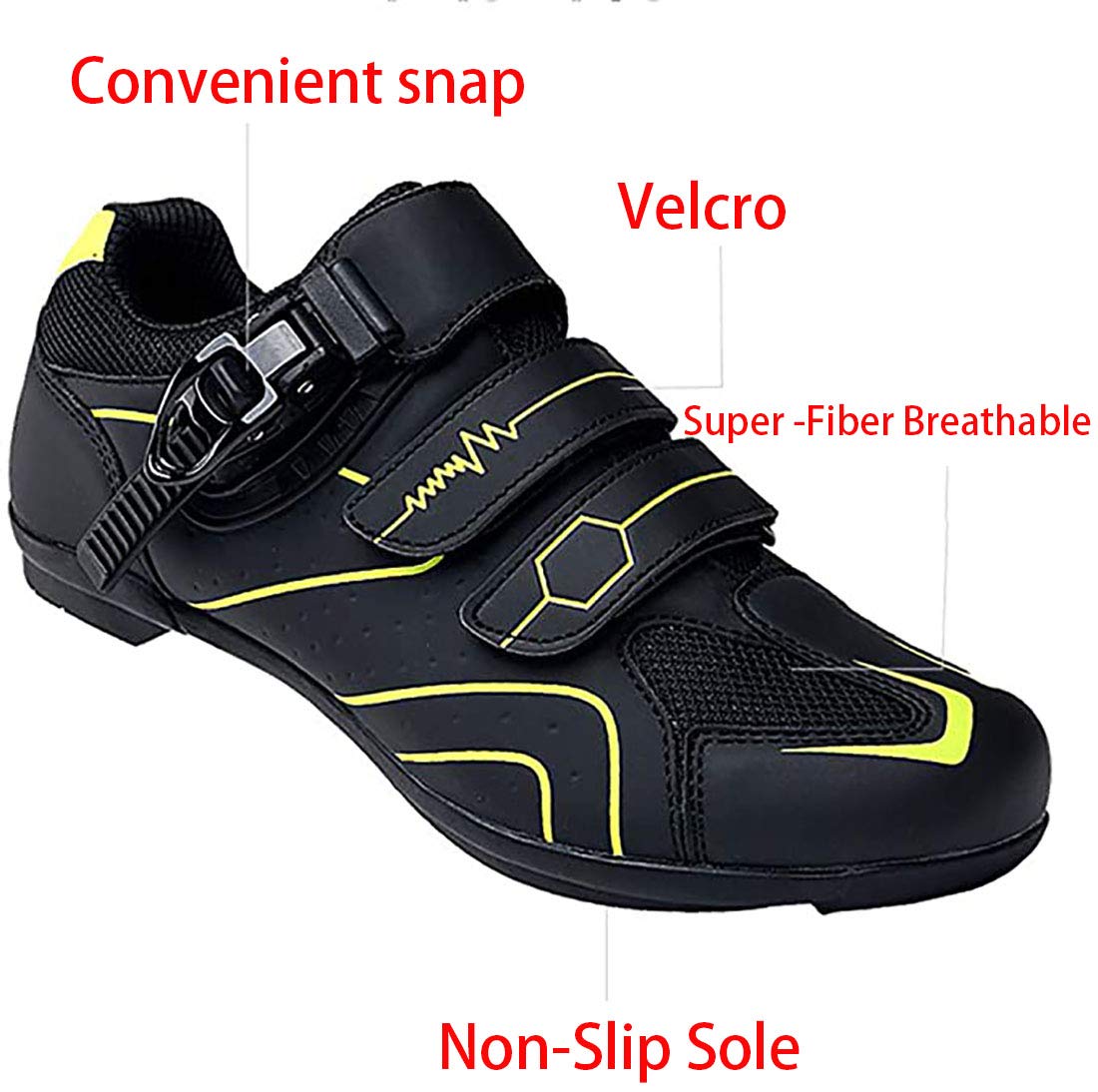Cool-CZQ Cycling Shoes Non-slip and Breathable Carbon Fiber Road and Mountain Bike Shoes, Reflective Striped Sneakers (9,Red)