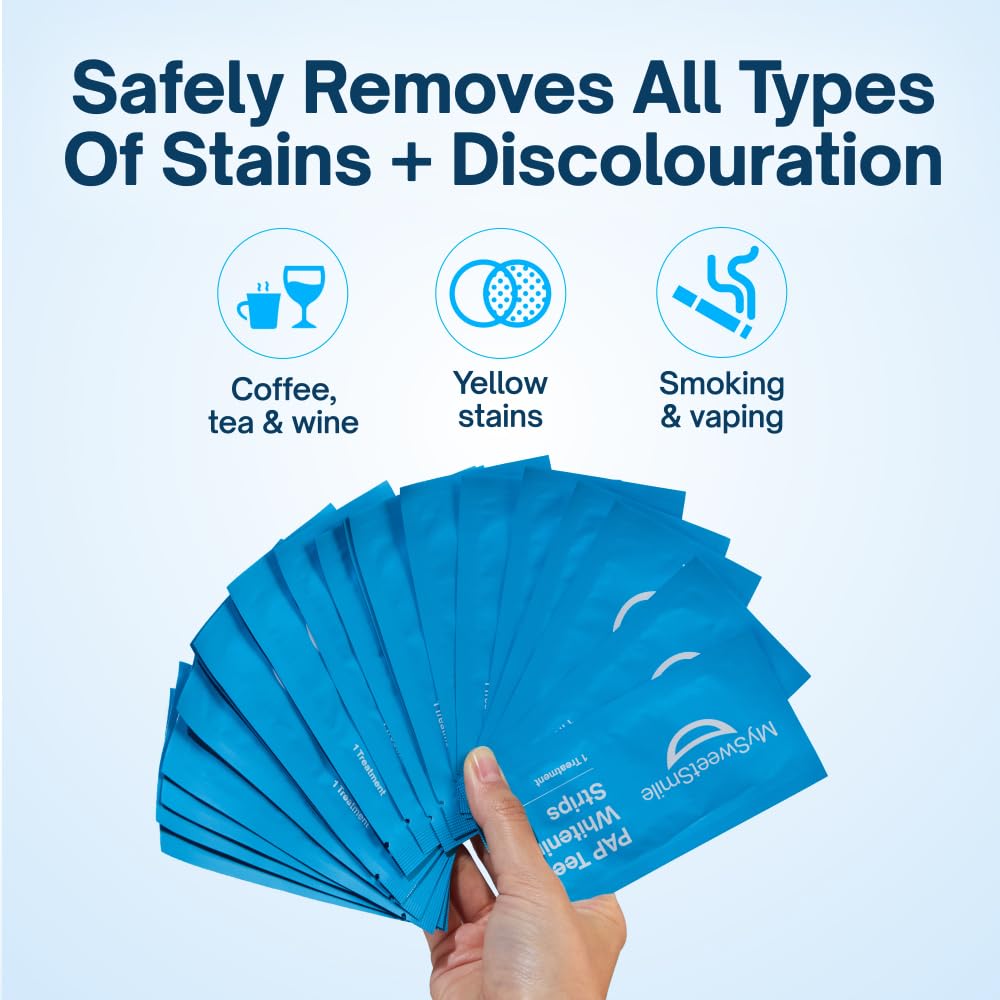 - MySweetSmile | PAP Teeth Whitening Strips | Enamel-Safe | Sensitivity-Free Formula -