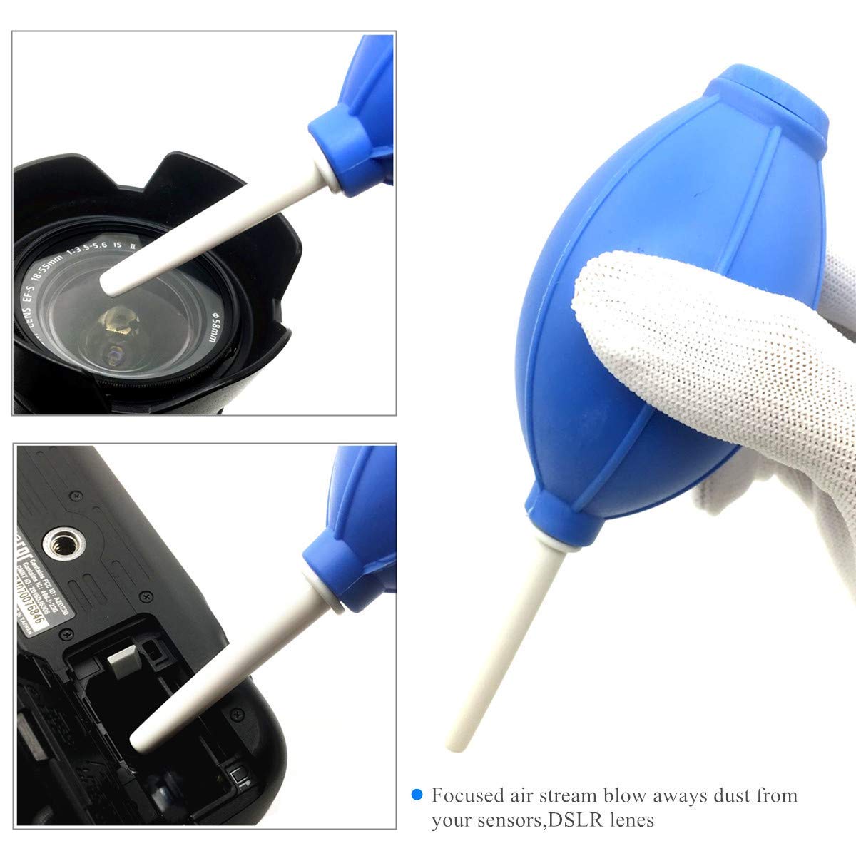 Camera Cleaning Kit for Digital SLR Camera Sensor Cleaning and Lens Cleaning Liquid Cleaner, Cleaning Brush, lens pen, Microfiber Cloth and Carry Bag
