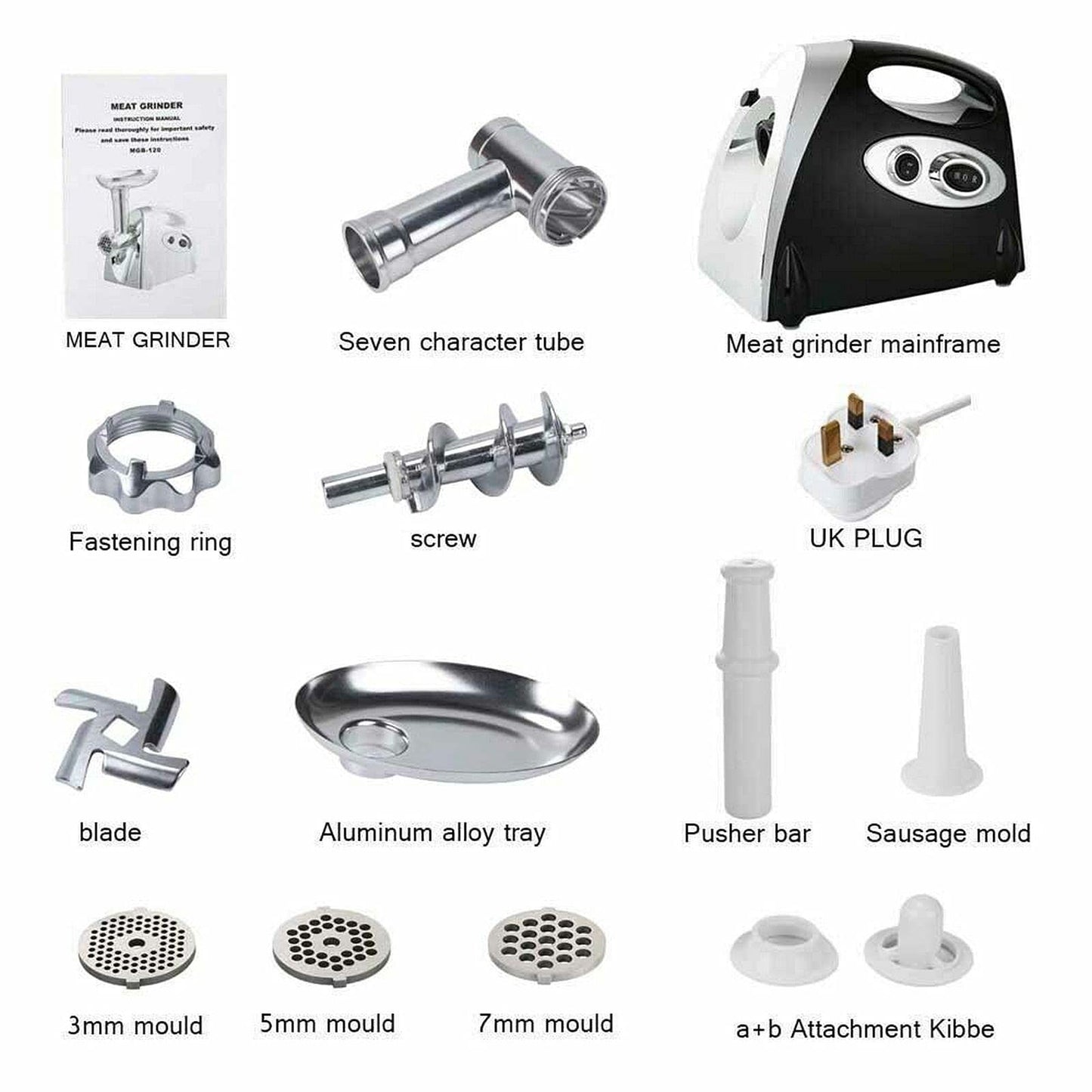 - Trintion Electric Meat Mincer Grinder | Food Grinding Mincing Machine | 2800W | Sausage Maker -