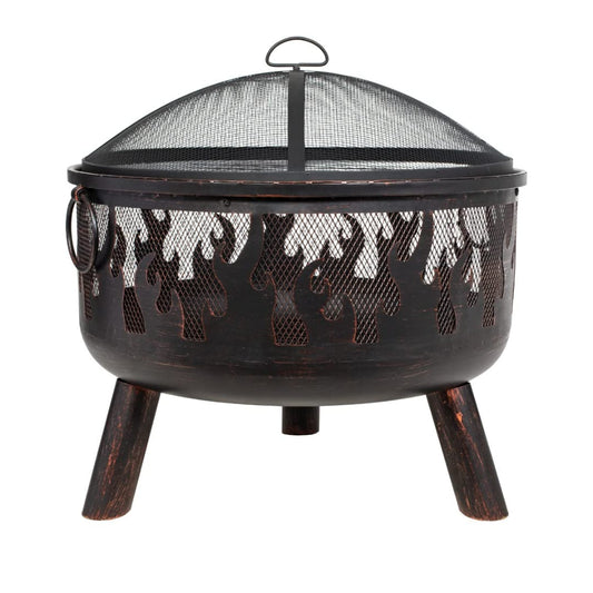- La Hacienda Wildfire XL Steel Firepit | BBQ Grill | Bronze Effect -
