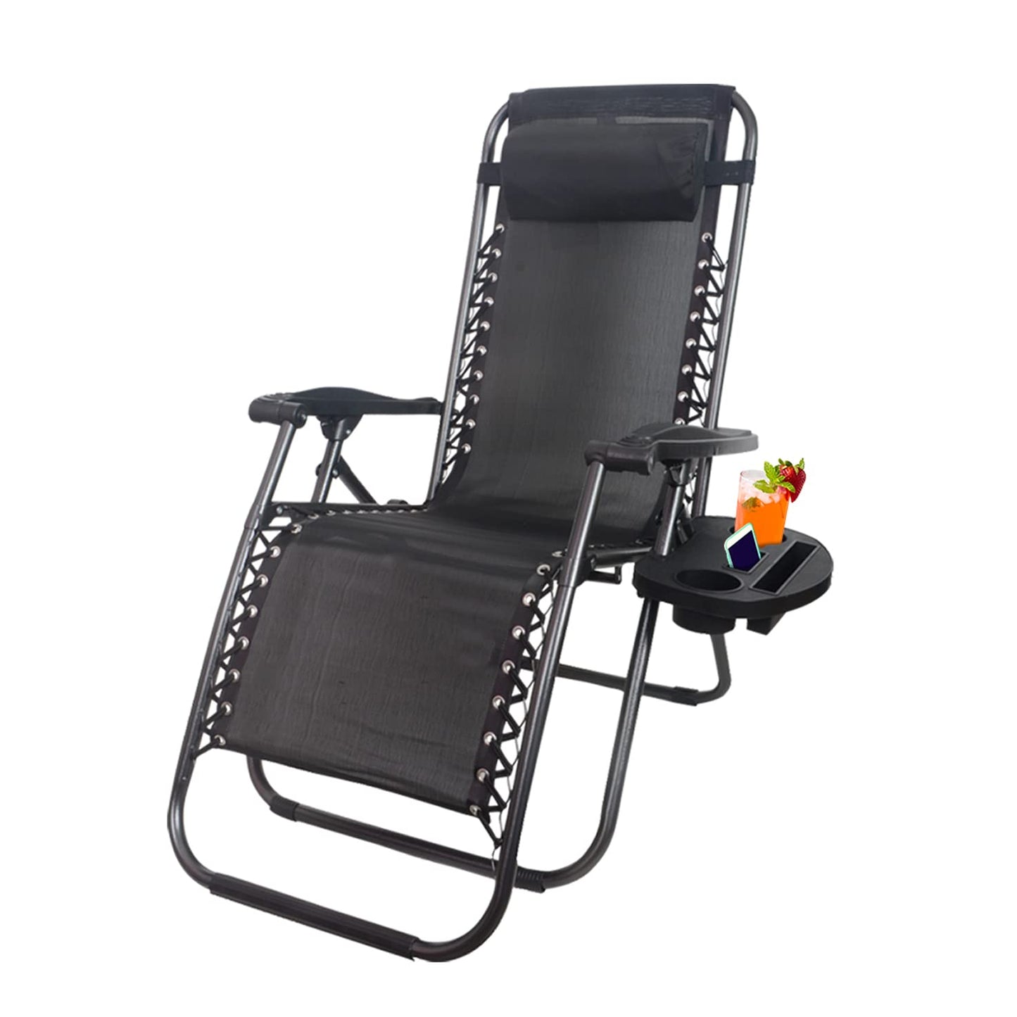 1ABOVE 1 PK Folding Reclining Chair | Heavy Duty Textoline Zero Gravity Chair | Garden Outdoor Patio Sun Lounger