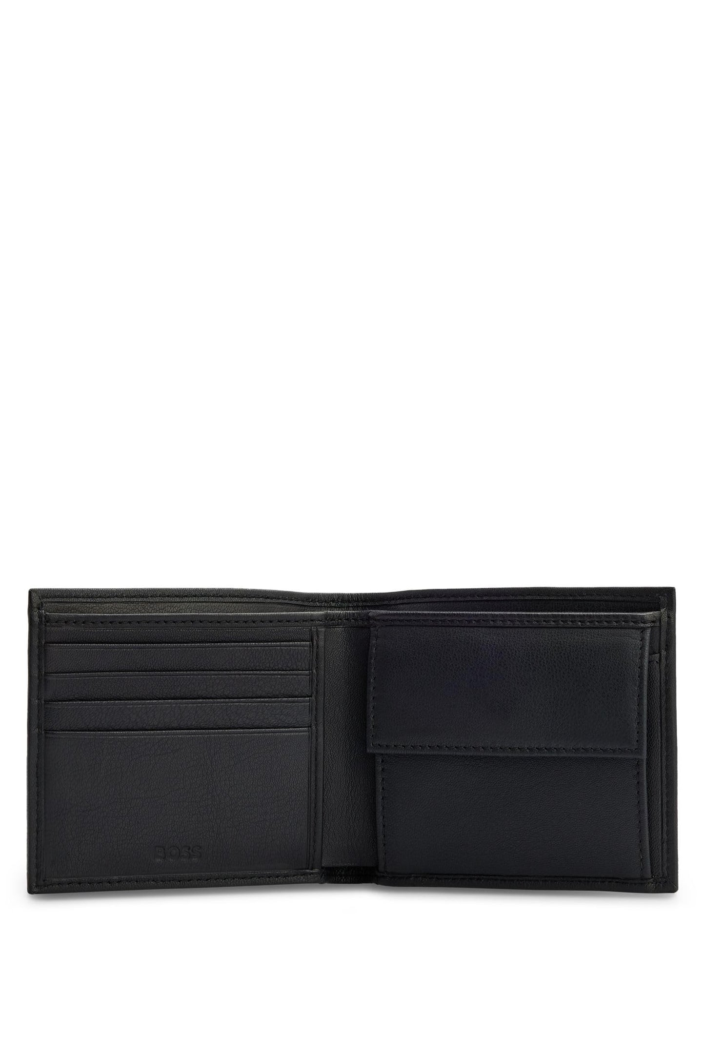 BOSS Mens Big BB 4 cc Coin Embossed-Logo Wallet in Grained Leather
