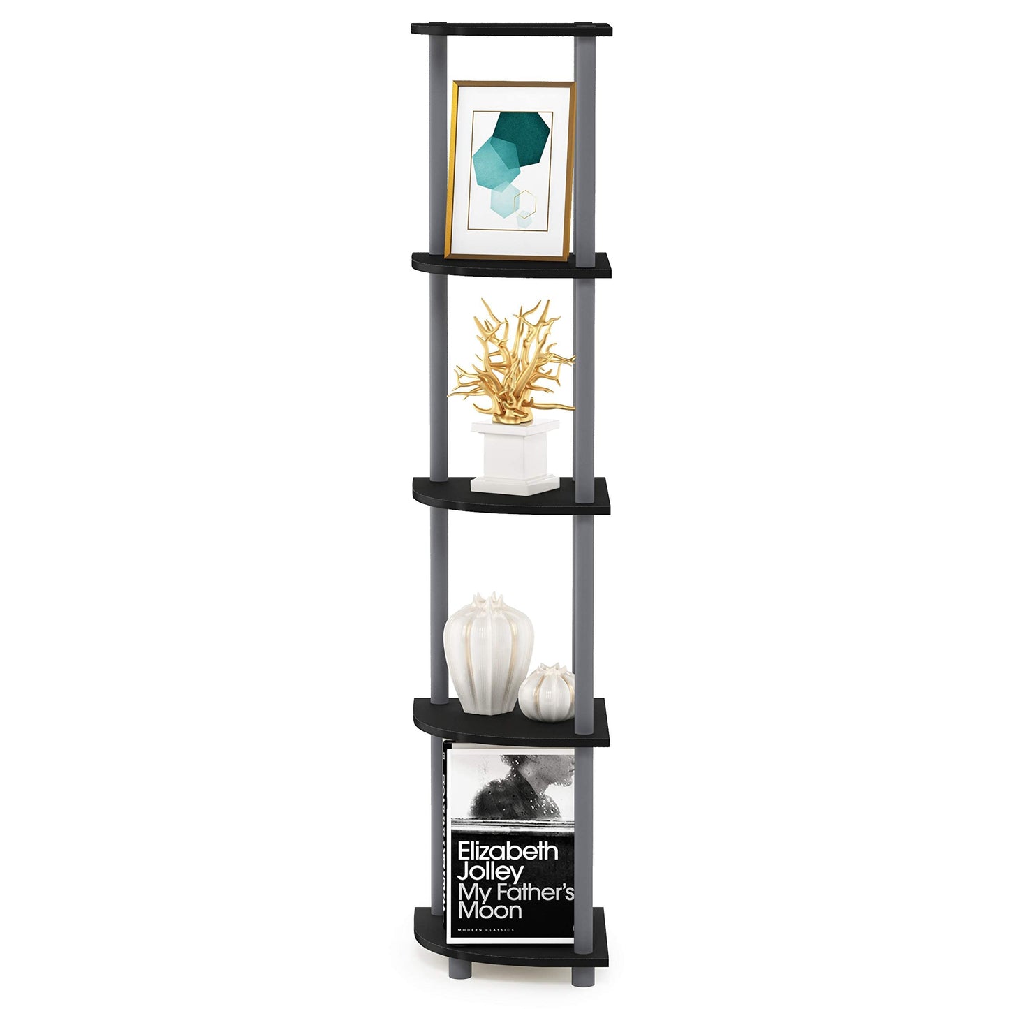 - Furinno Turn-N-Tube | 5 Tier Corner Display Rack | Multipurpose Shelving Unit -