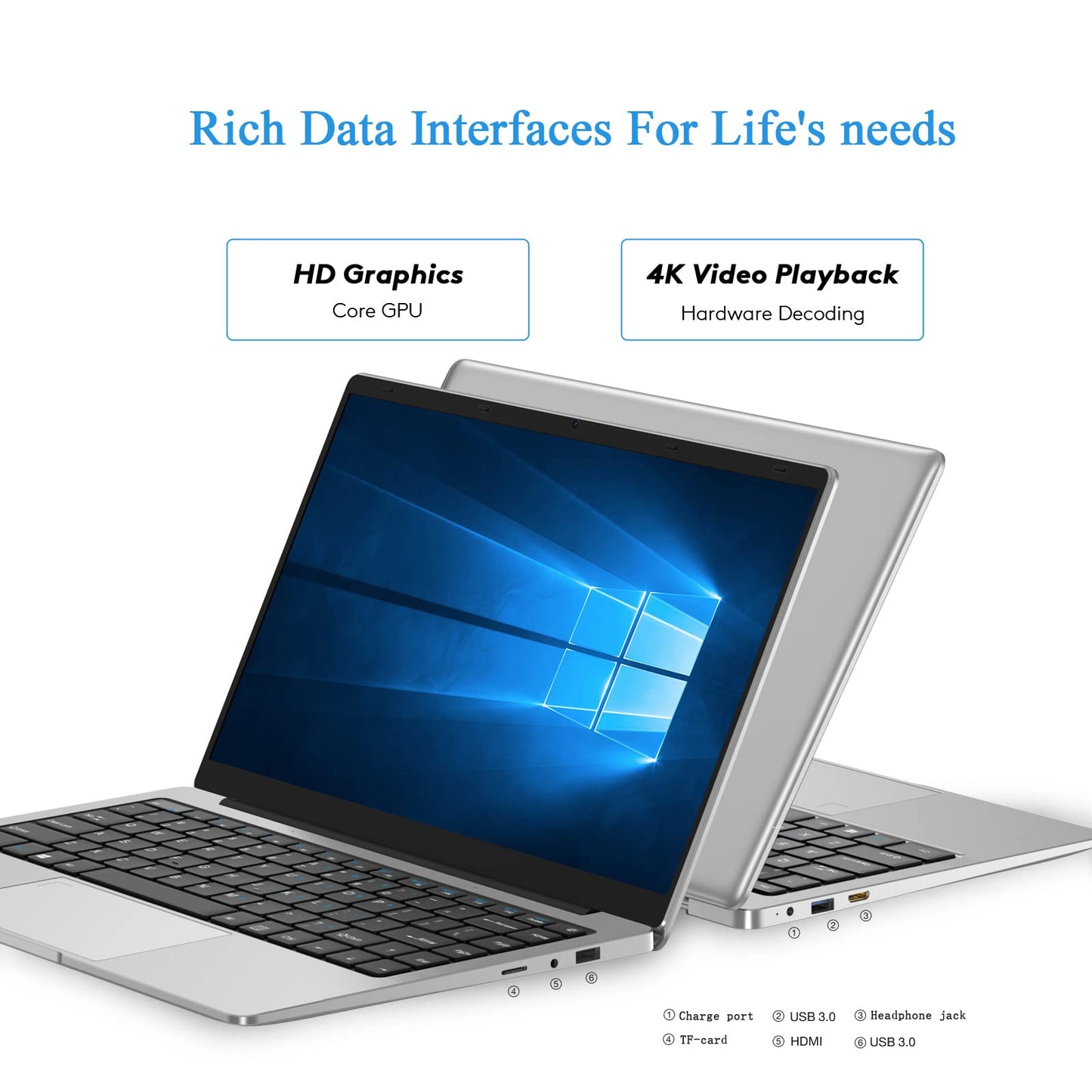 Auusda Laptop 14.1 inch Windows 11 Notebook, Full HD 1920 * 1080 IPS 100% sRGB Display, Intel J4105 Quad-Core, 8GB LPDDR4 and 256GB SSD, USB 3.0, 5GHz WIFI, Expandable Storage