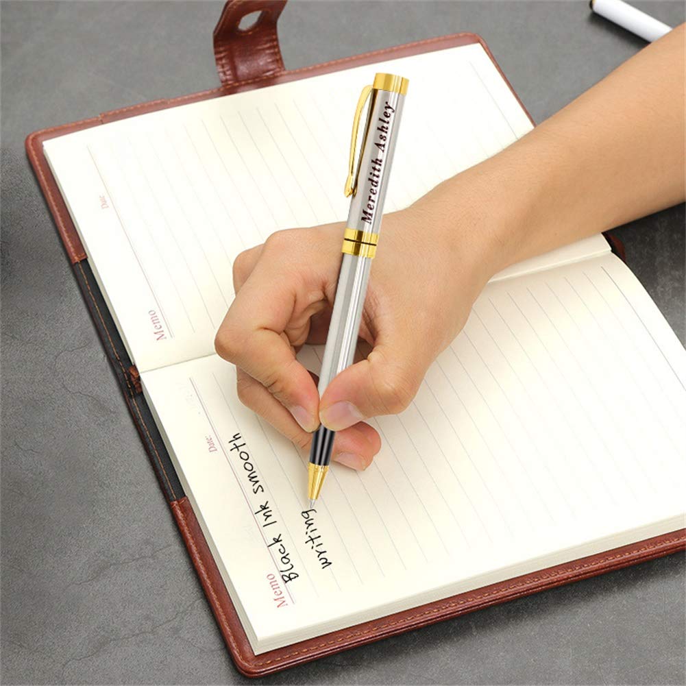 Aolun Engraved Pen Personalised,Personalised Pen with Your Name Or Message,Refillable Medium Refill,Personalised Gifts for Men or Women(Black Ink)