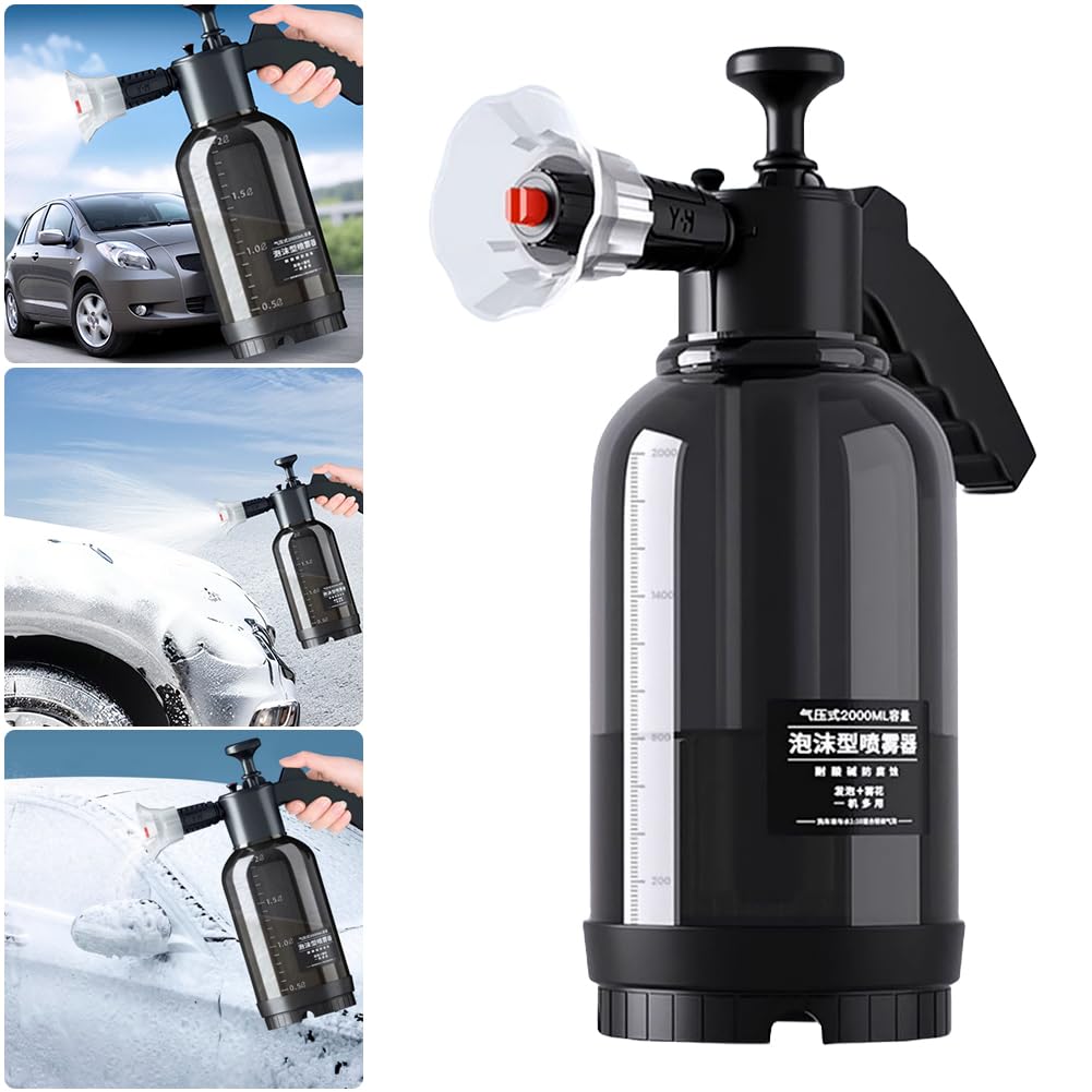 - ENCOMAG Snow Foam Pump Sprayer | Car Foam Sprayer | 2L | Hand Pneumatic Foam Cannon -