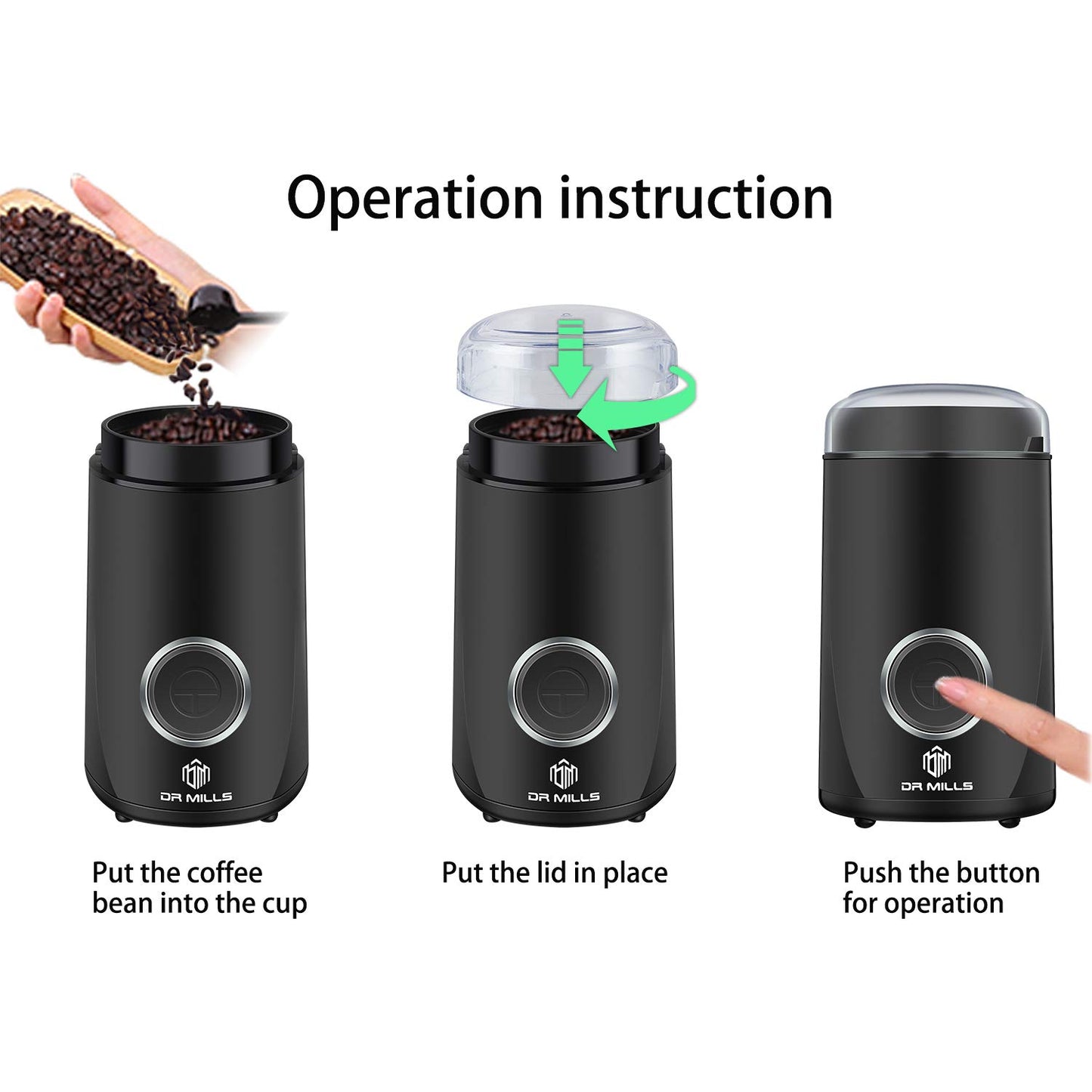 - DR MILLS DM-7441 Electric Dried Spice and Coffee Grinder | Blade & Cup Made -