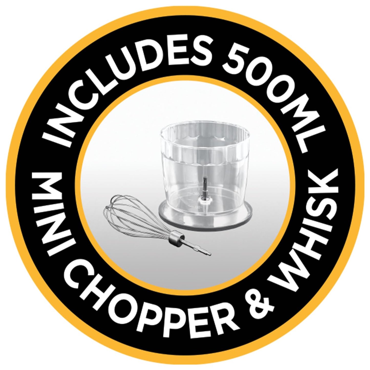 - Russell Hobbs Desire 3 in 1 Electric Hand Blender | Fruit & Veg Mini Chopper | Whisk Attachment -