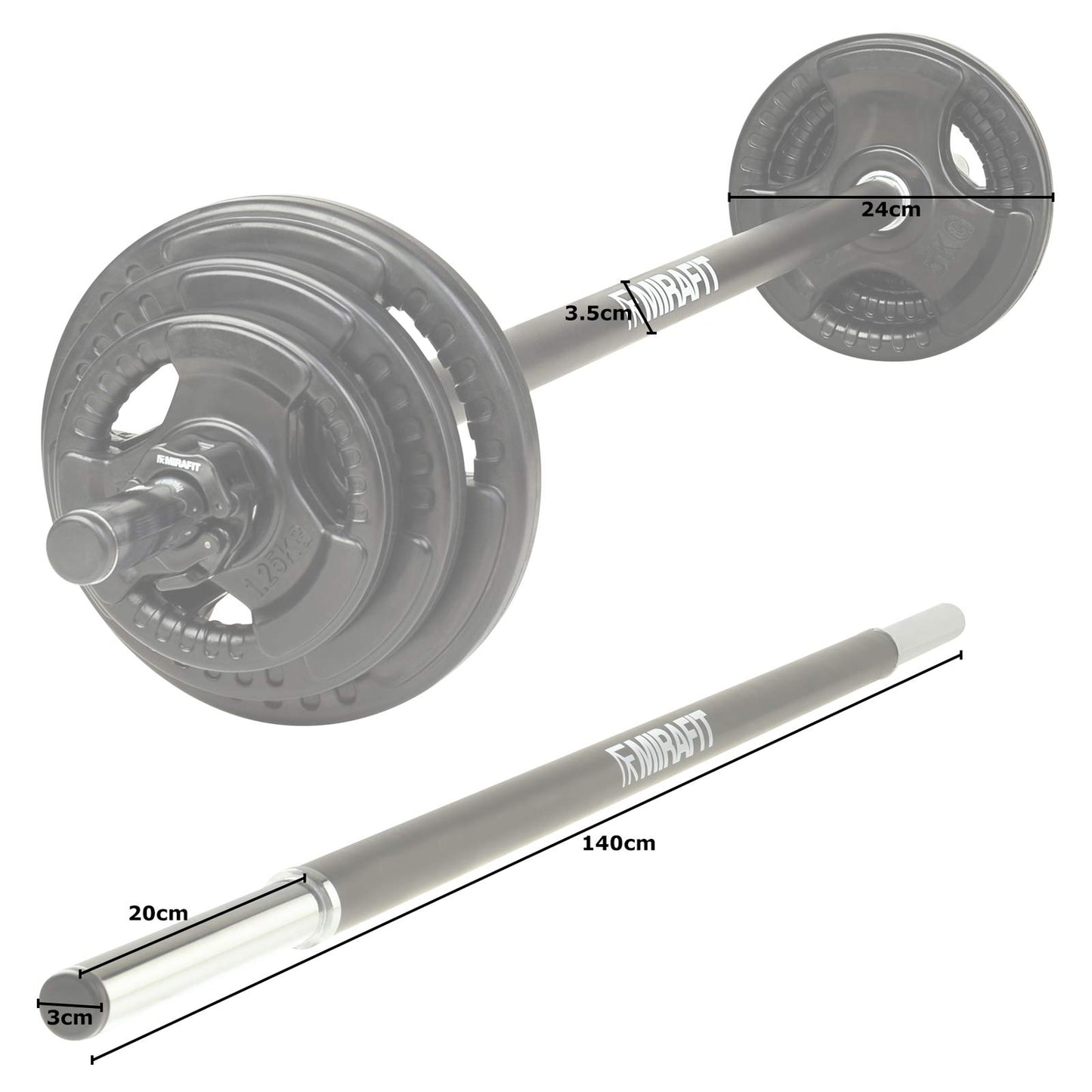 - Mirafit Black 20kg Studio Pump Set | For Aerobic Weights Exercise -