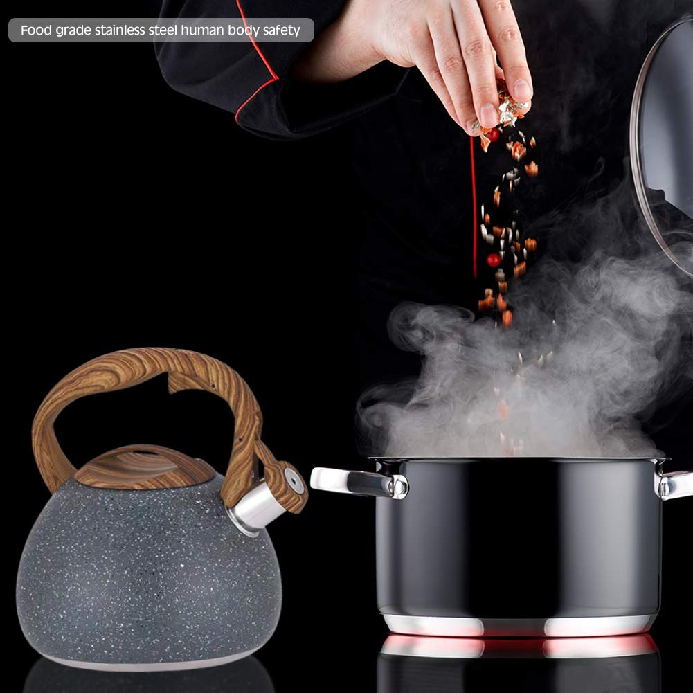 - Fuyamp Marble Stainless Steel Stove Top Whistling Kettle | 3L | Kitchen Teapot -