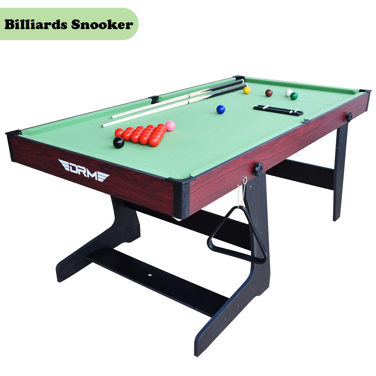 ALPIKA 6FT Folding Snooker Table Pool Table Set Steady Space Saving Billiards Table with All accessories, Great for Kids and Adults