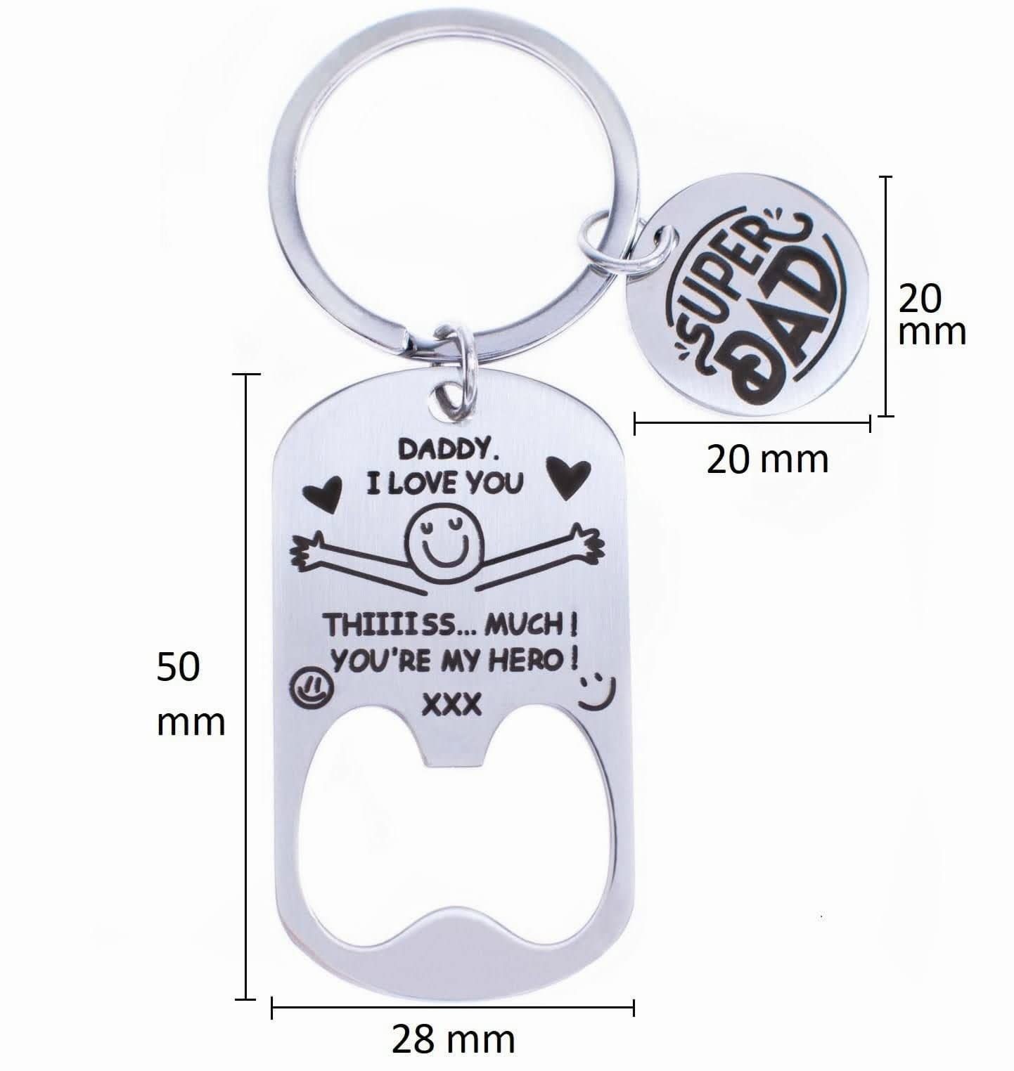 - ZARAMI Personalised keyring Daddy I Love You Keyring Father’s Day Gifts from Daughter and Son Daddy Birthday gifts Presents for Dad