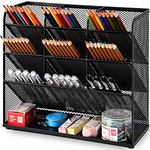 - Marbrasse Mesh Desk Organiser | Multi-Functional Pen Holder | Desktop Stationary Organiser -