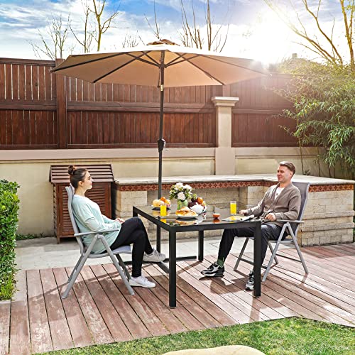 - SONGMICS Set of 2 Folding Garden Chairs | Outdoor Chairs | Max. Capacity 150 kg per Chair | Grey -