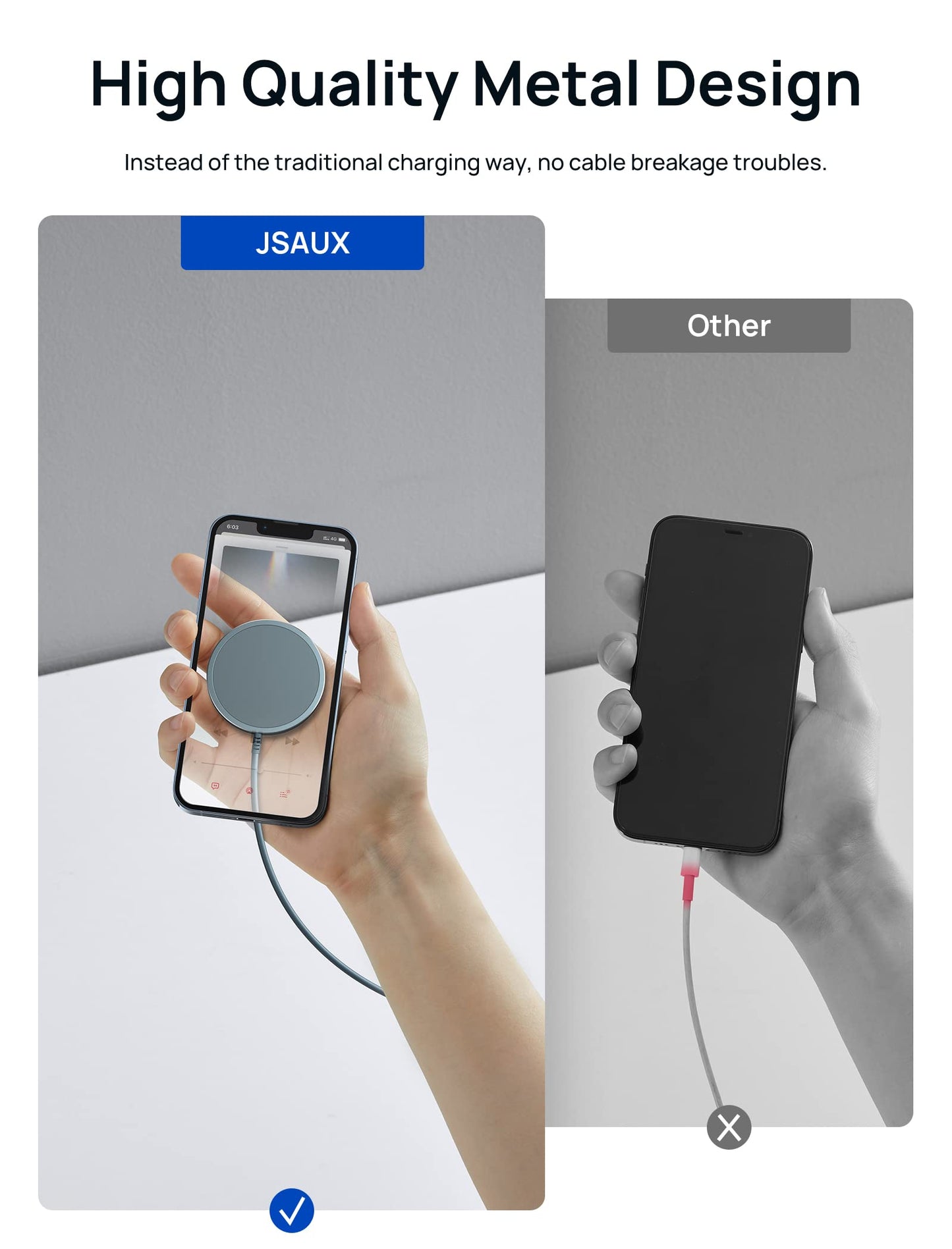 - JSAUX Mag-Safe Charger | 15W | Fast Wireless Magnetic Charger -