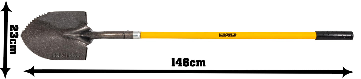 - Roughneck ROU68044 | Long Handled Serrated Edge Shovel | Yellow & Black