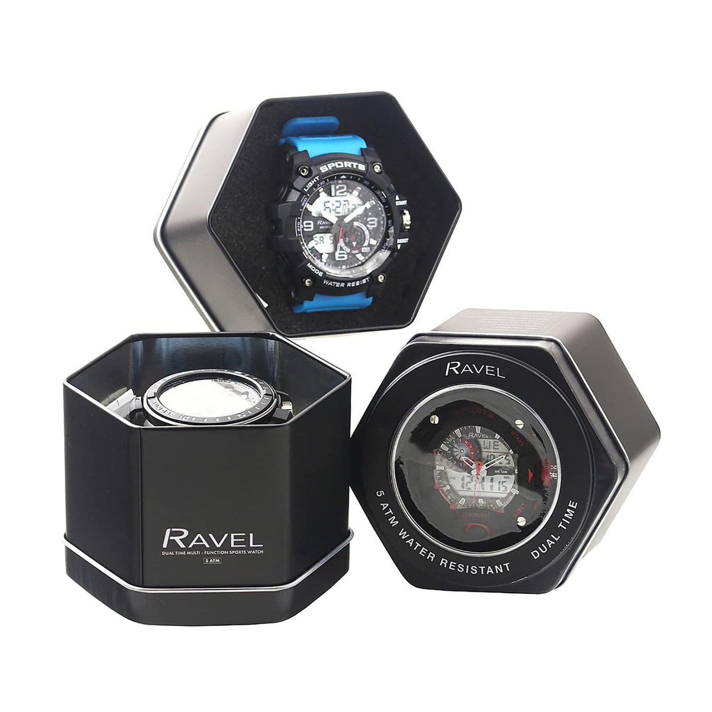 - Ravel | Mens 5ATM Ana-Digi Quartz Watch with Light | Yellow -