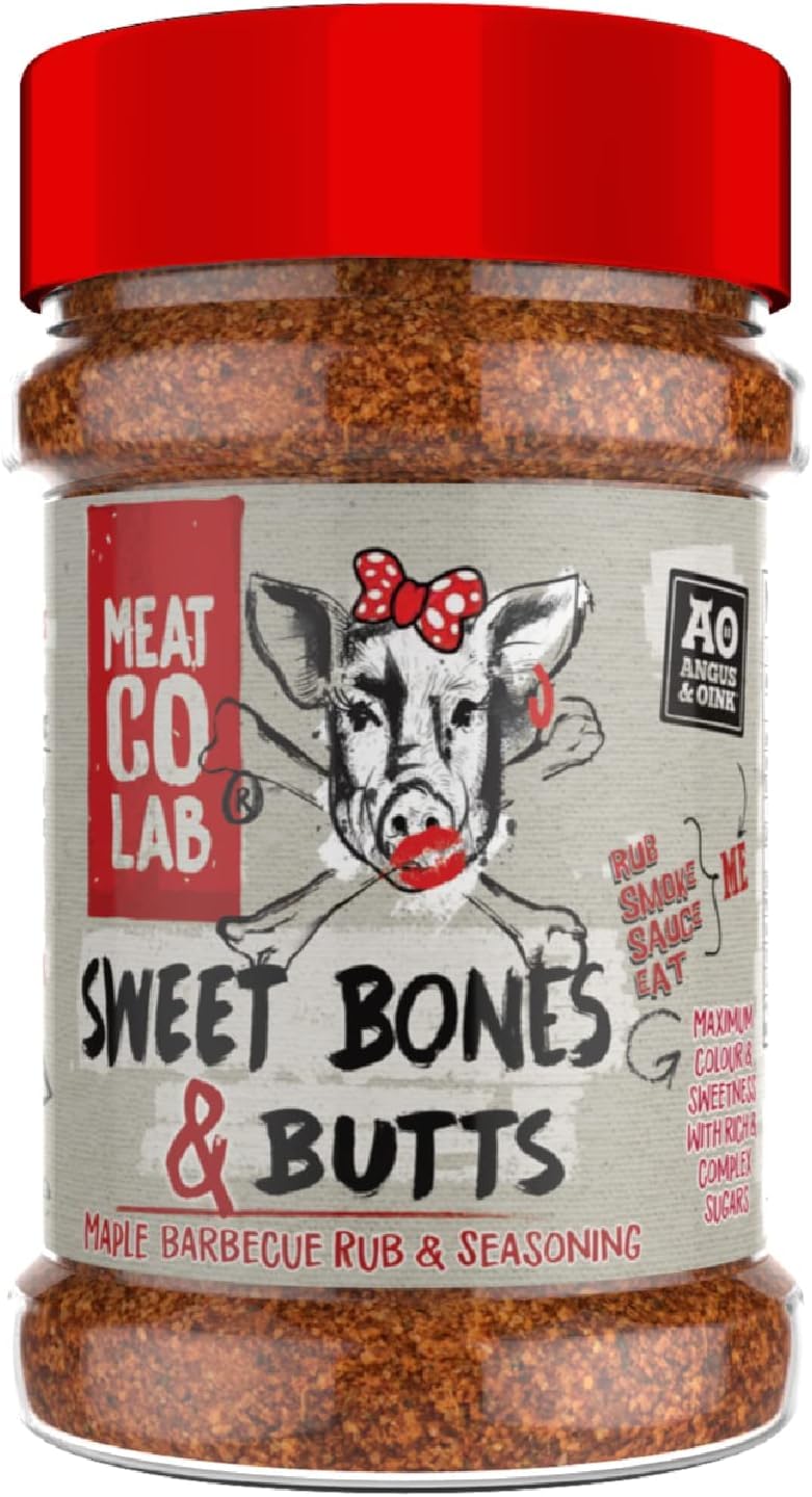 Angus & Oink Gift Set | Best of BBQ Gift Box | BBQ Rubs | 1 x Sweet Bones & Butts 220G | 1 x Dirty Cow Seasoning 220G | 1 x Pigasus 220G | 1 x Porky White Chick 220G | BBQ Lover Gift Set