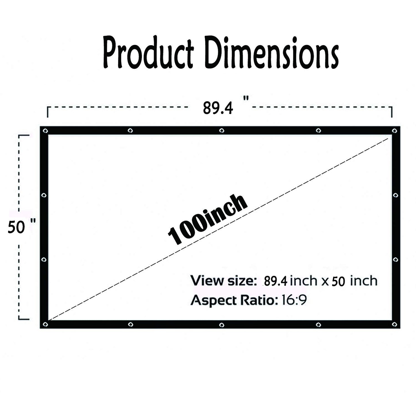 - OWill 100 inch Projector Screen | 16:9 HD Foldable for Home Theater -