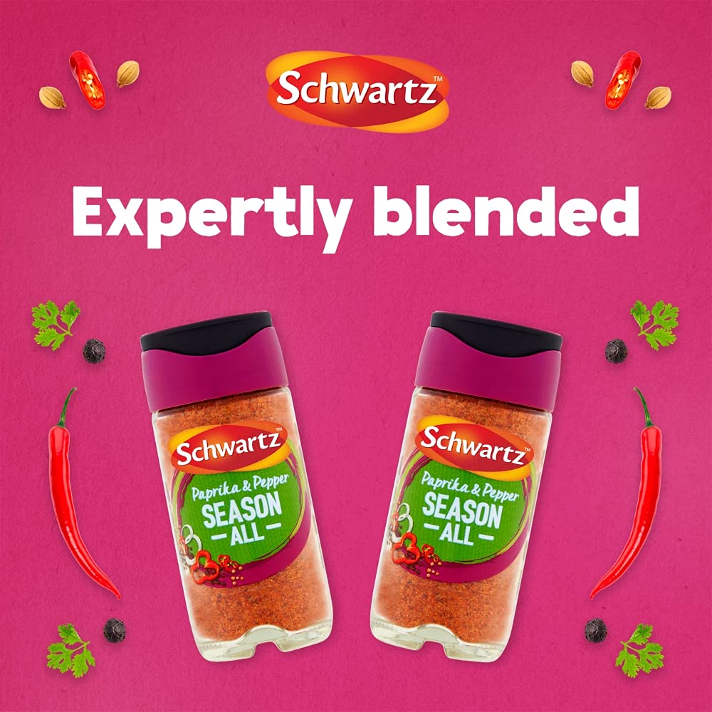 - Schwartz Season All Salt | Paprika and Pepper 70 G | Jar | Pack of 6 | Expertly Blended with Paprika, Black Pepper & Celery Seeds -