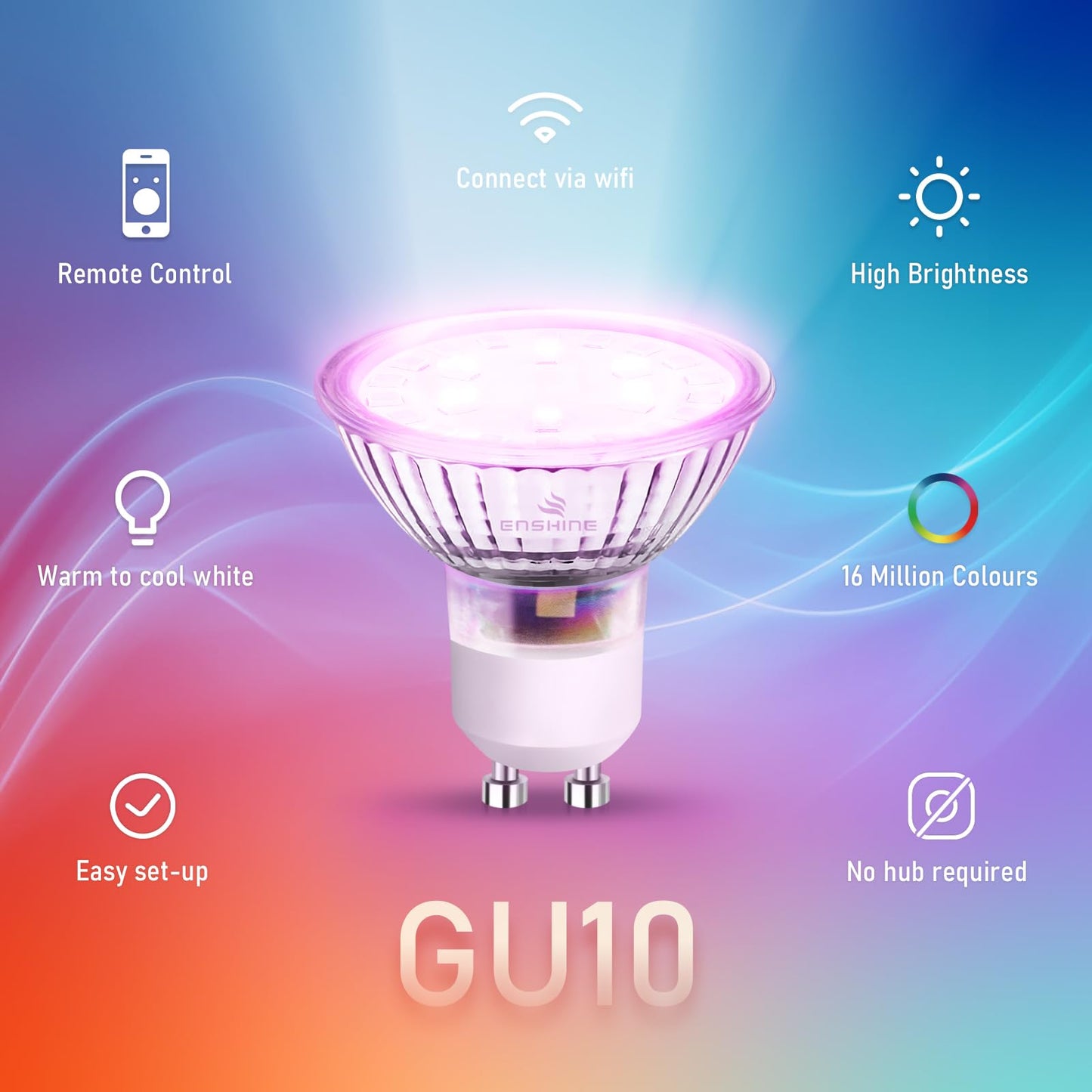 - Enshine GU10 Smart Bulb | Warm to Cool White | WiFi led Light Bulbs -