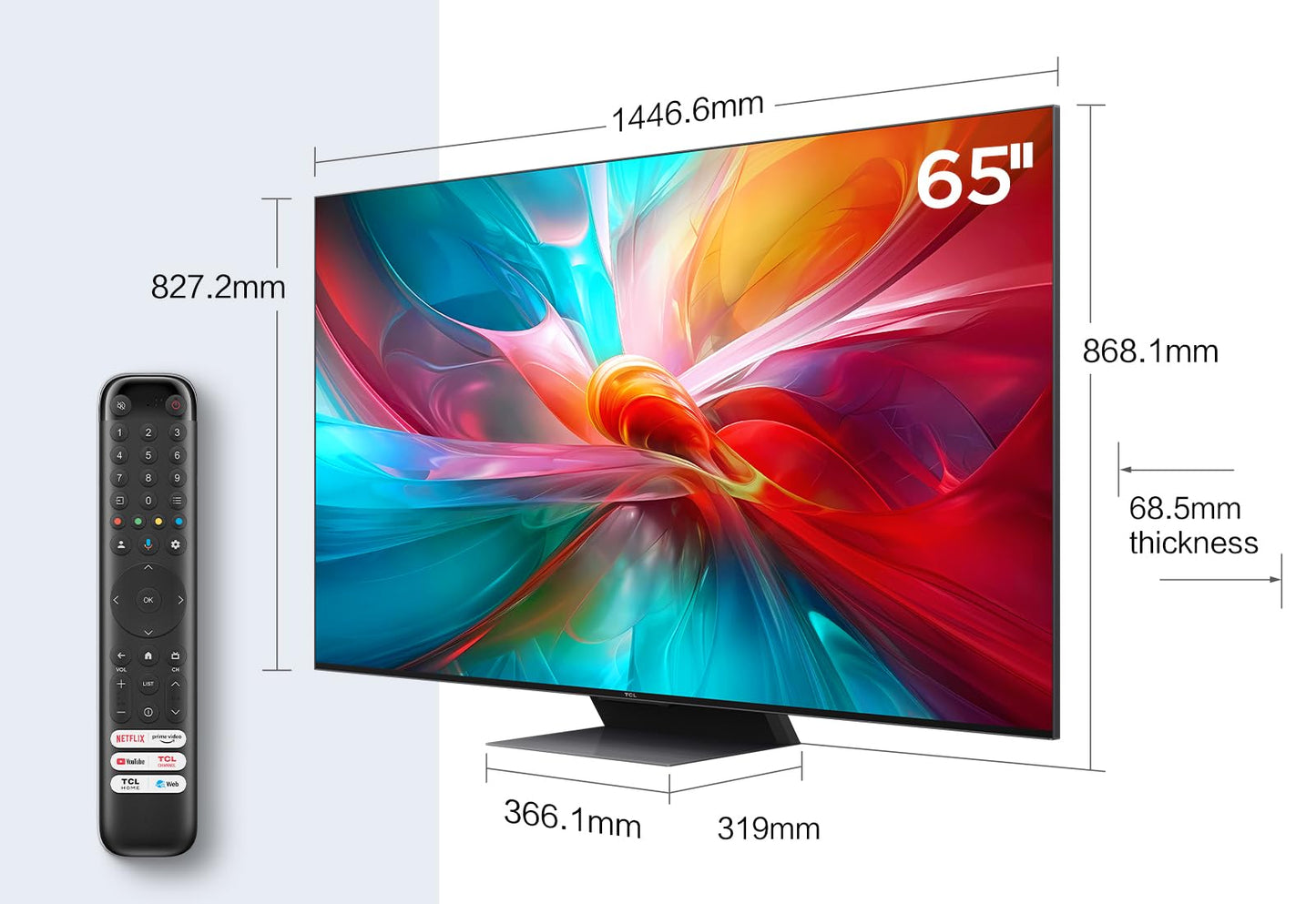 - TCL C841K 65-inch Television | Mini LED |  HDR 2000 nits -