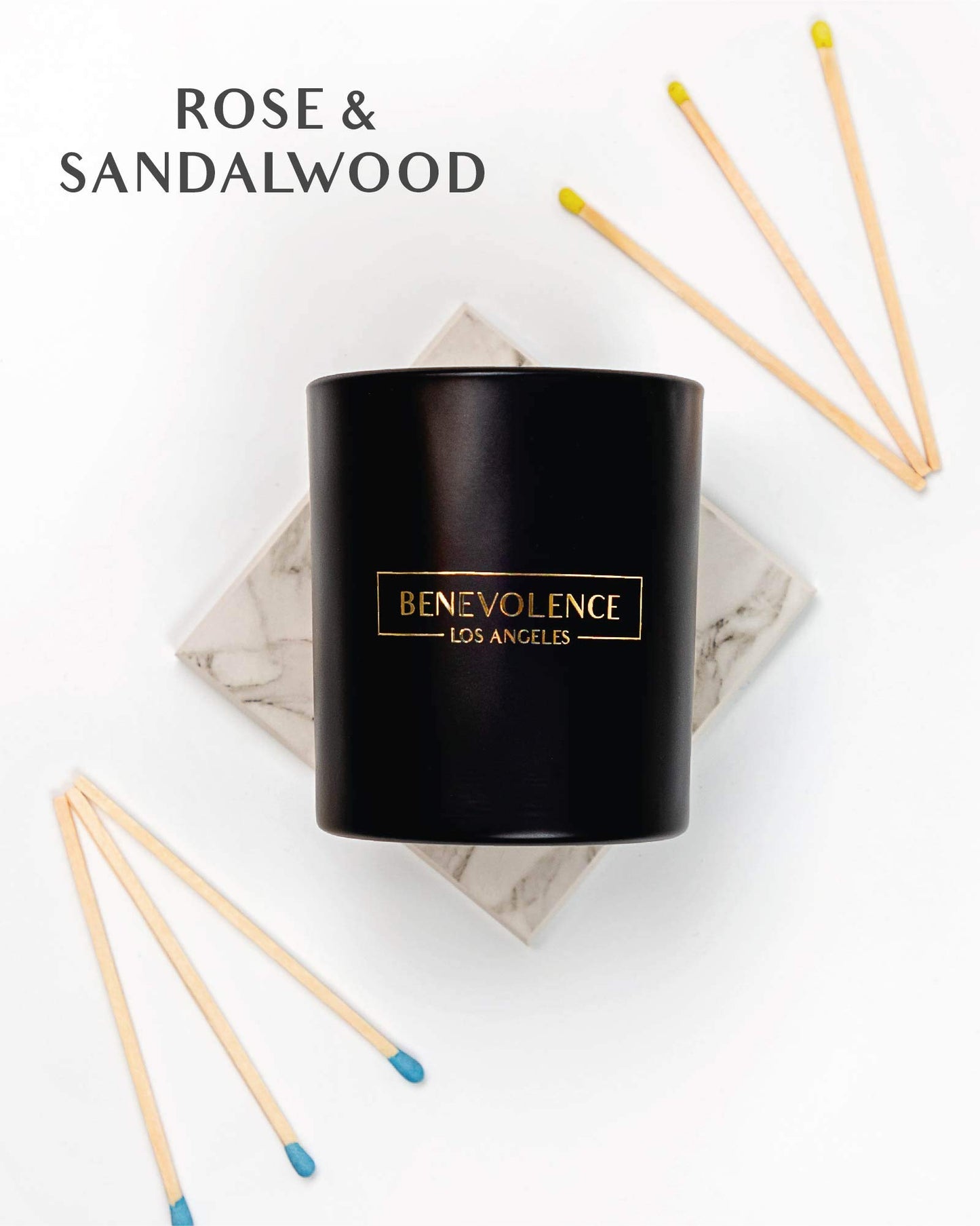 - Premium Rose & Sandalwood Hand Poured Scented Candles, 227 g | 45 Hour Burn | Long Lasting | Highly Scented -