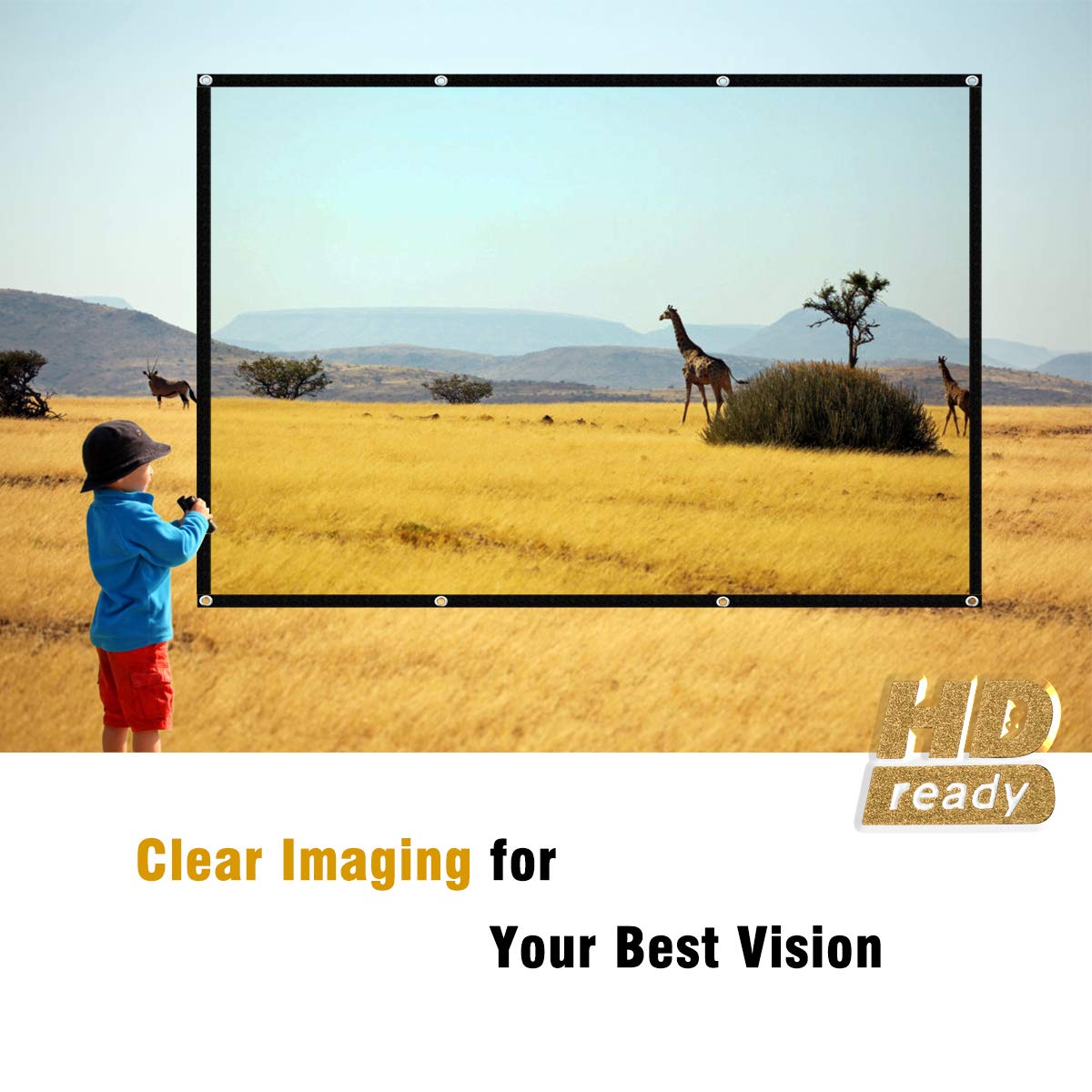 - Projector Screen 100 Inch | Portable Projector Screen | 16:9 HD 4K Screen -