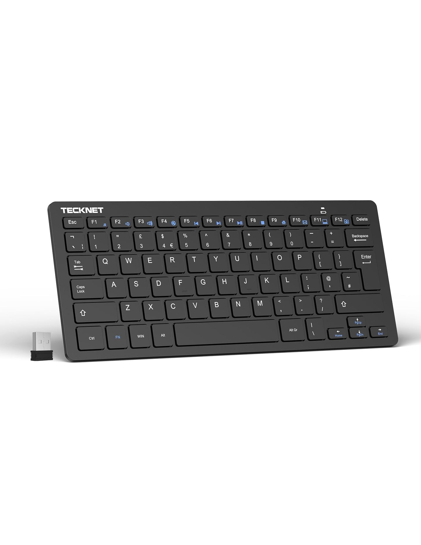 - TECKNET 2.4G Wireless Keyboard |Windows/Chrome OS | UK Layout Compact -