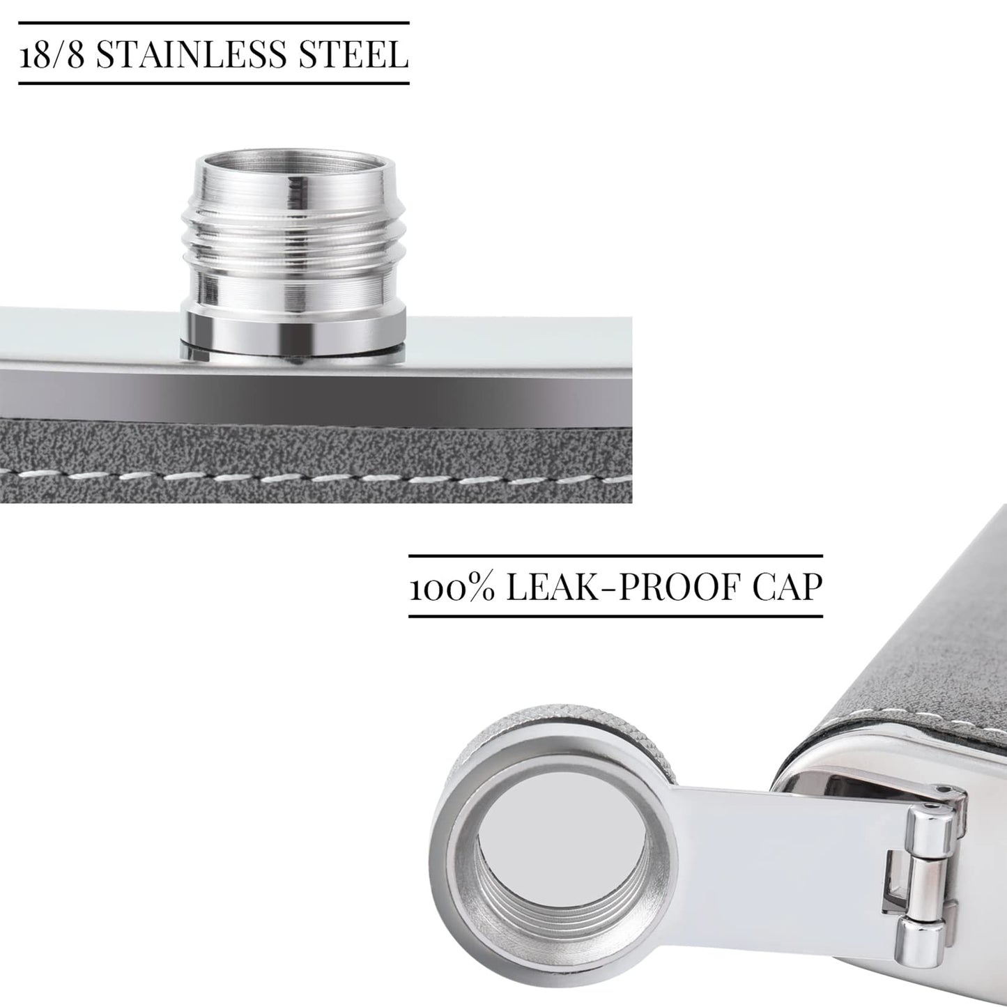 - Personalised Hip Flask for Men| Customised PU Leather Flask -