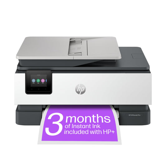 - HP OfficeJet Pro 8122e All-in-One Printer | Colour | Printer for Home | Print, Scan, Copy Automatic document feeder| 3 months of Instant Ink with HP | Print over VPN with HP+ | Up to 3 years Warranty -