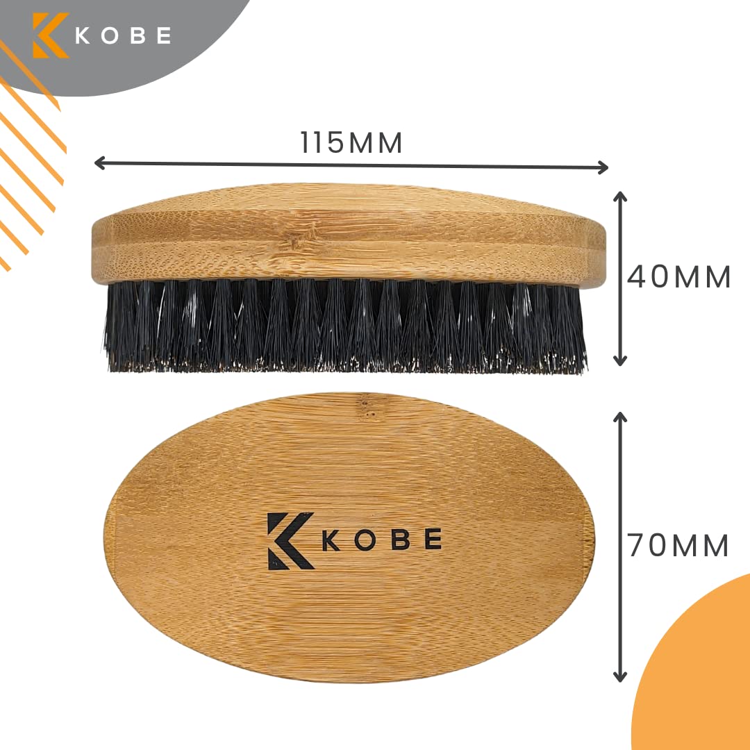 - Kobe Palm Men's Military Style Boar Bristle Hair Brush/Beard Brush -