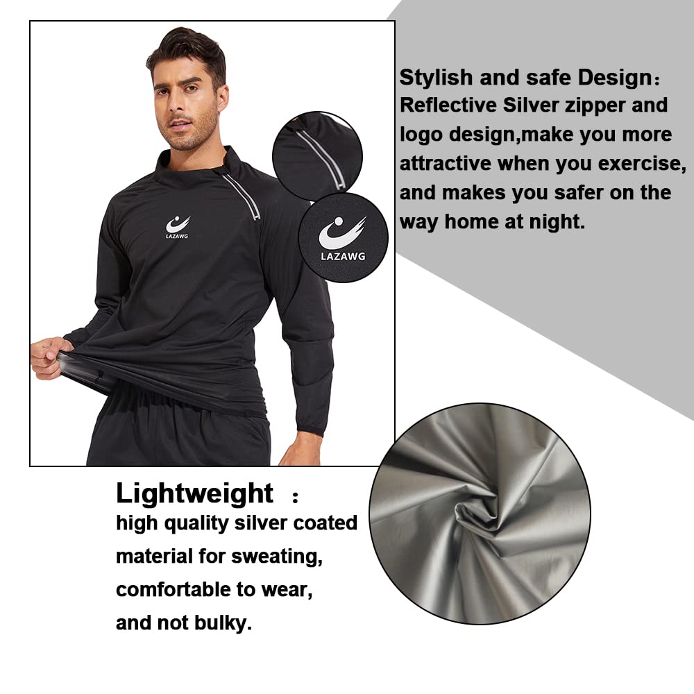 - LAZAWG Sauna Jacket | Long Sleeves | Short Side Zip | Sauna Suit -
