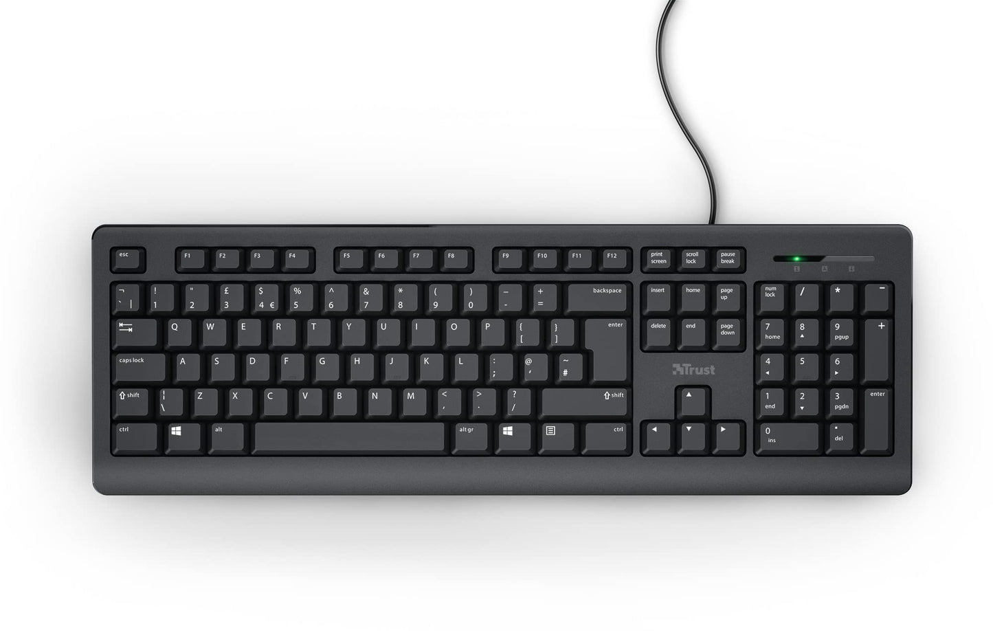 - Trust Taro | Wired Keyboard | Quiet Keys | Full-Size Keyboard |  1.8 m Cable | for PC, Laptop, Mac - Black -