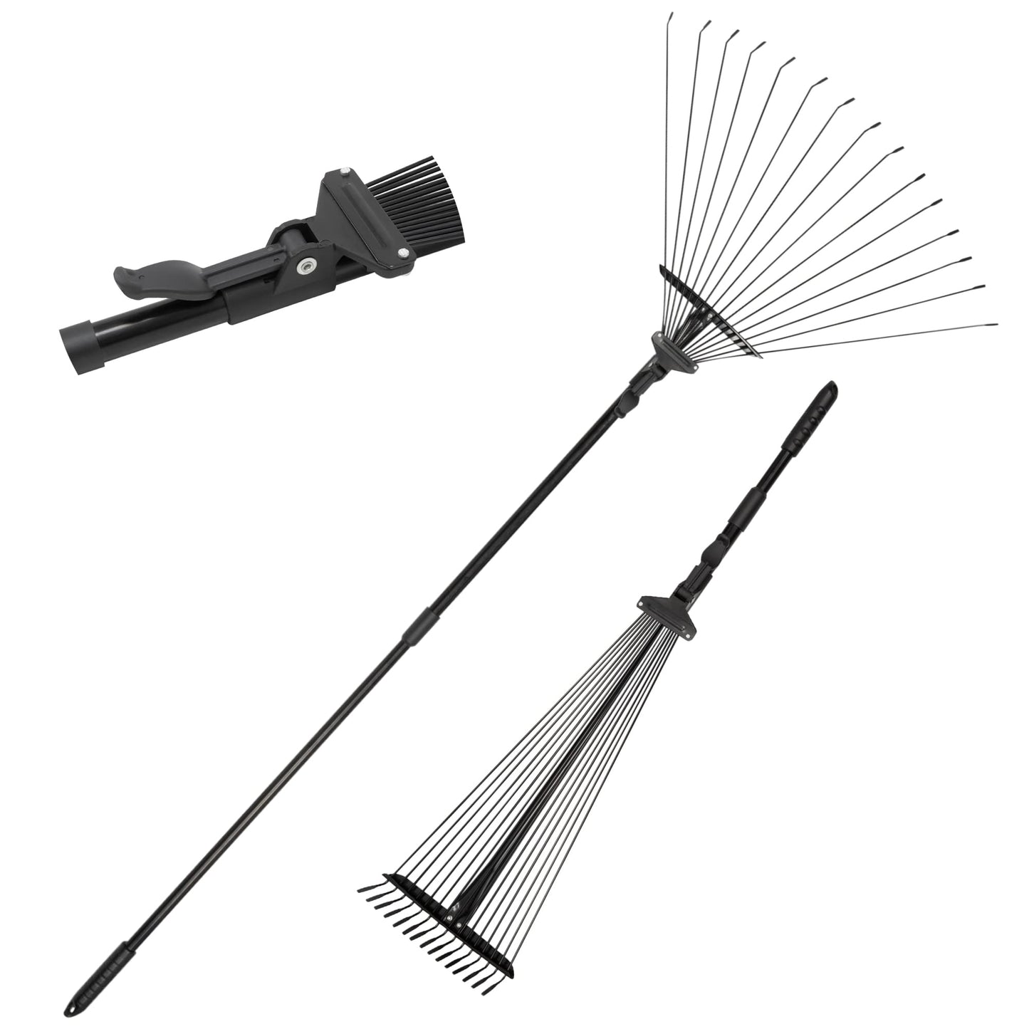 - Pelle & Sol Garden Rake | Rake for Gardening | 38-63 inch Adjustable Soil Rake Artificial Grass Rake | Black -
