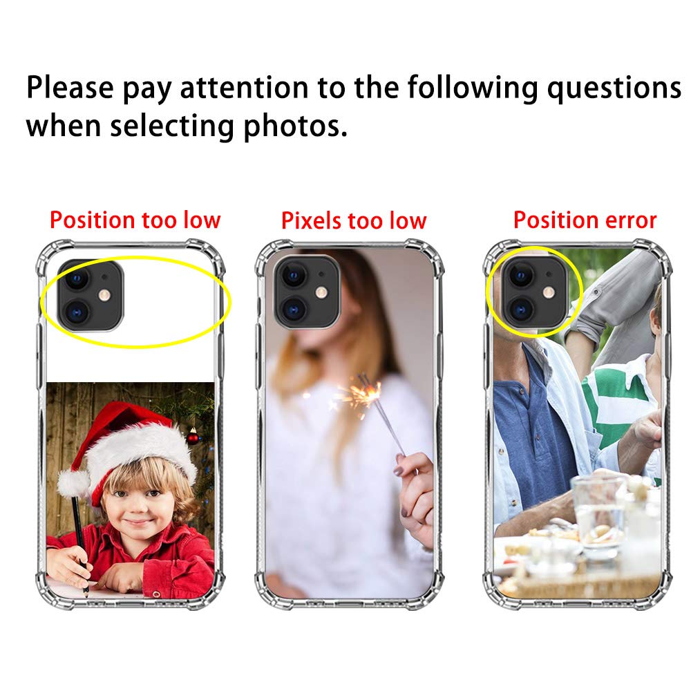 AnNengJing Personalised Photo Phone case for iPhone 11 6.1" Custom Soft TPU Clear Shock Absorbing Cover for iPhone 11 6.1" - Design Your Own iPhone Case with Image Text and Logo