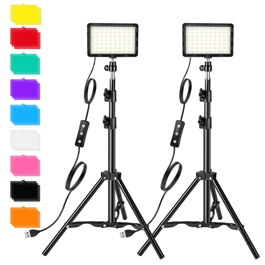 - Photography Video Lighting Kit | LED Studio Streaming Light | 9 Color Filters -