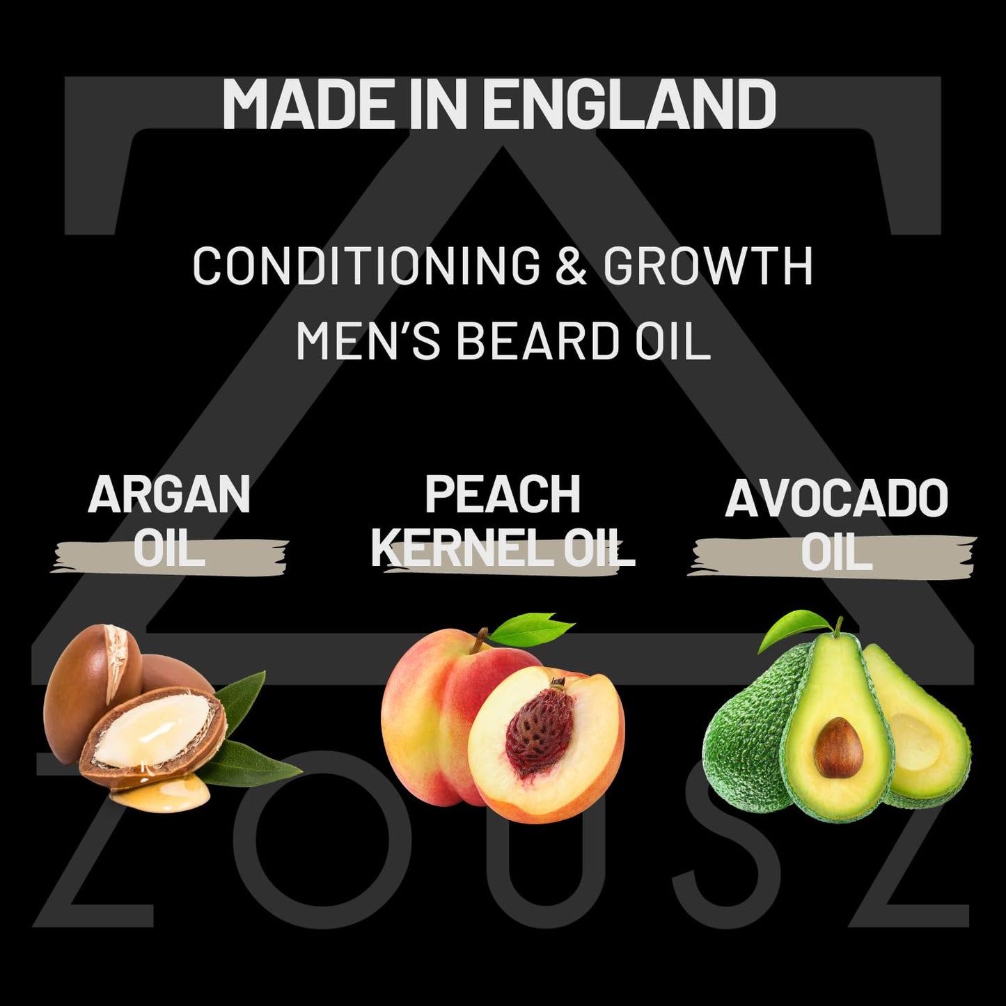 - ZOUSZ Beard Oil For Men - Black Oud & Sandalwood Scent, Beard Growth & Conditioning With Natural & Organic Essential Oils