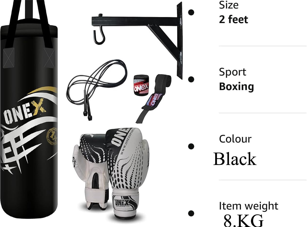 Boxing Punch Bag Target Punching Training Bag Kickboxing Heavy Duty set Wall Bracket Punching Gloves Kickboxing MMA Grappling Muay Thai Karate BJJ, Arts 2ft Kids Boxing Gift Adult Home Gym Fitness
