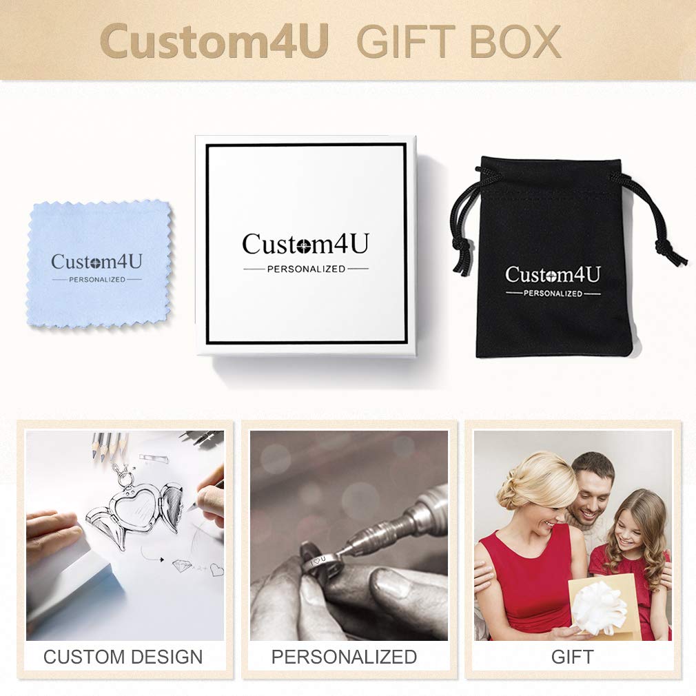 - Personalised Necklace for Men | Engraved Jewellery  | Stainless Steel Photo Chain -