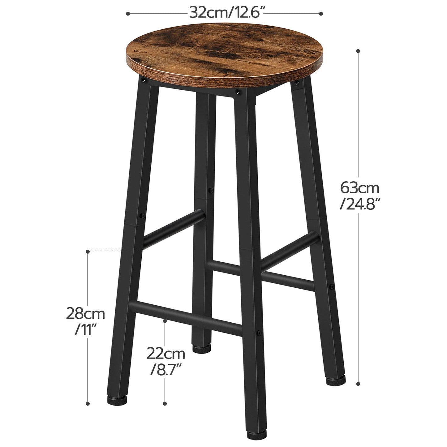 - HOOBRO Bar Stools Set of 2 | Kitchen Stools | Breakfast Bar Stools | Industrial Bar Chairs -