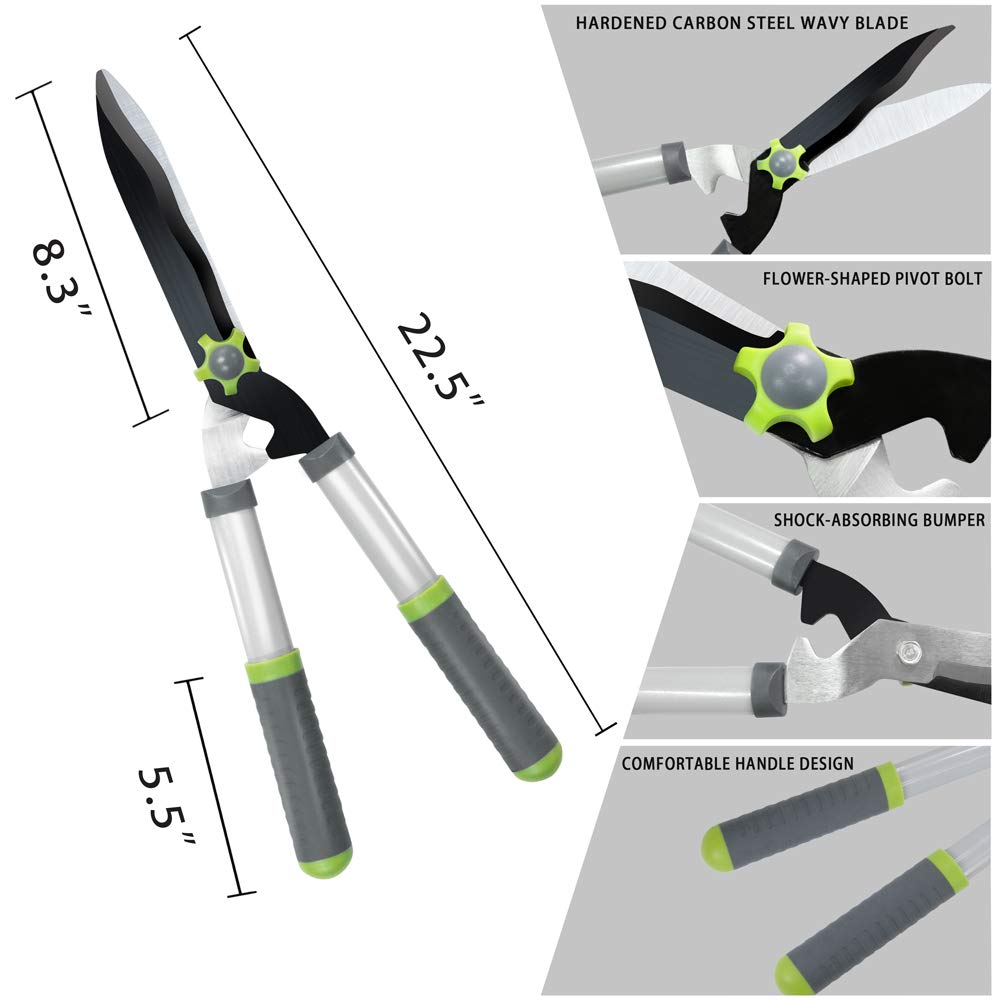 - Hortem Garden Shears Set | 28" Tree Loppers Heavy Duty | 23" Professional Hedge Clippers | 8" Sharp Pruning Shears -