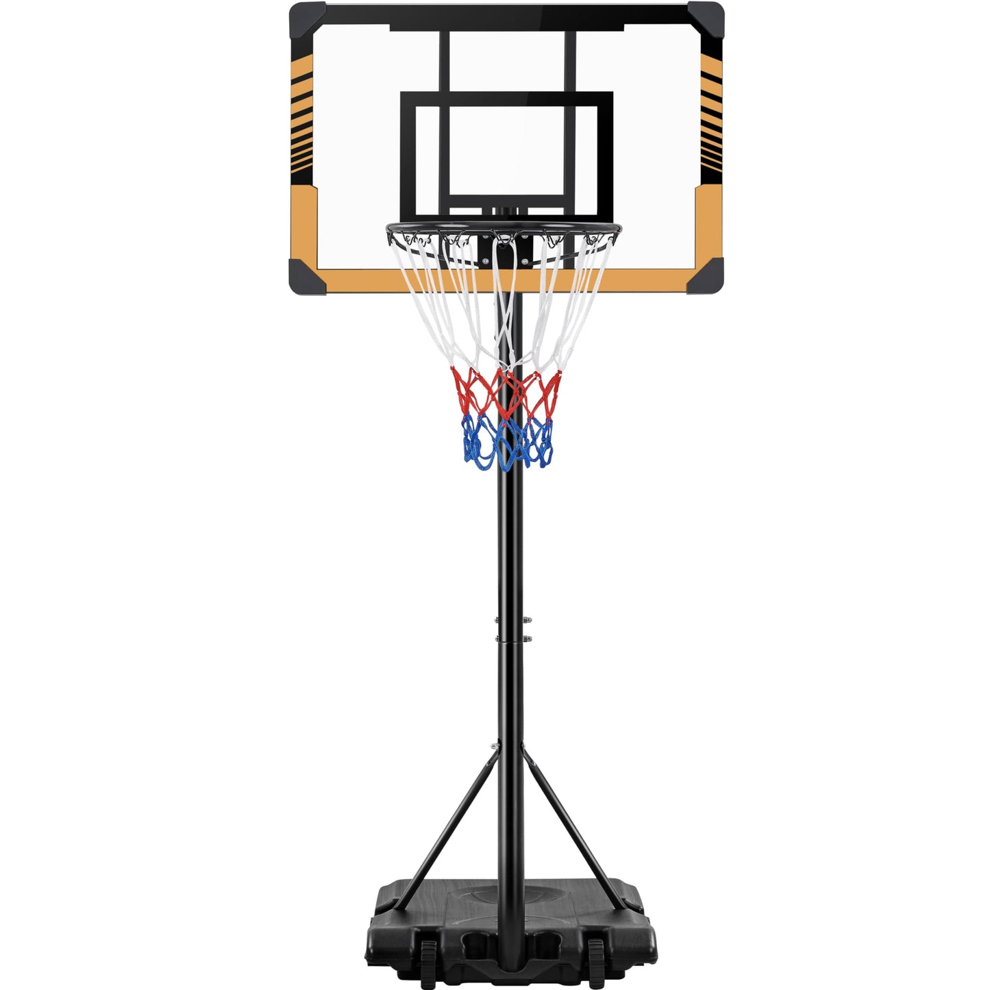 - Yaheetech Height Adjustable Basketball Hoop 7.4ft-8.4ft Portable Basketball Net & Stand.
