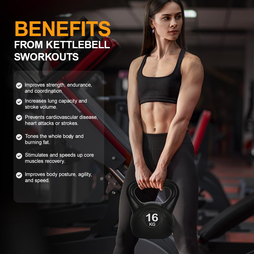 - Panana Kettlebells Heavy Weight Kettle bell for Home Gym | Coated Heavy Weight Kettlebell Fitness -